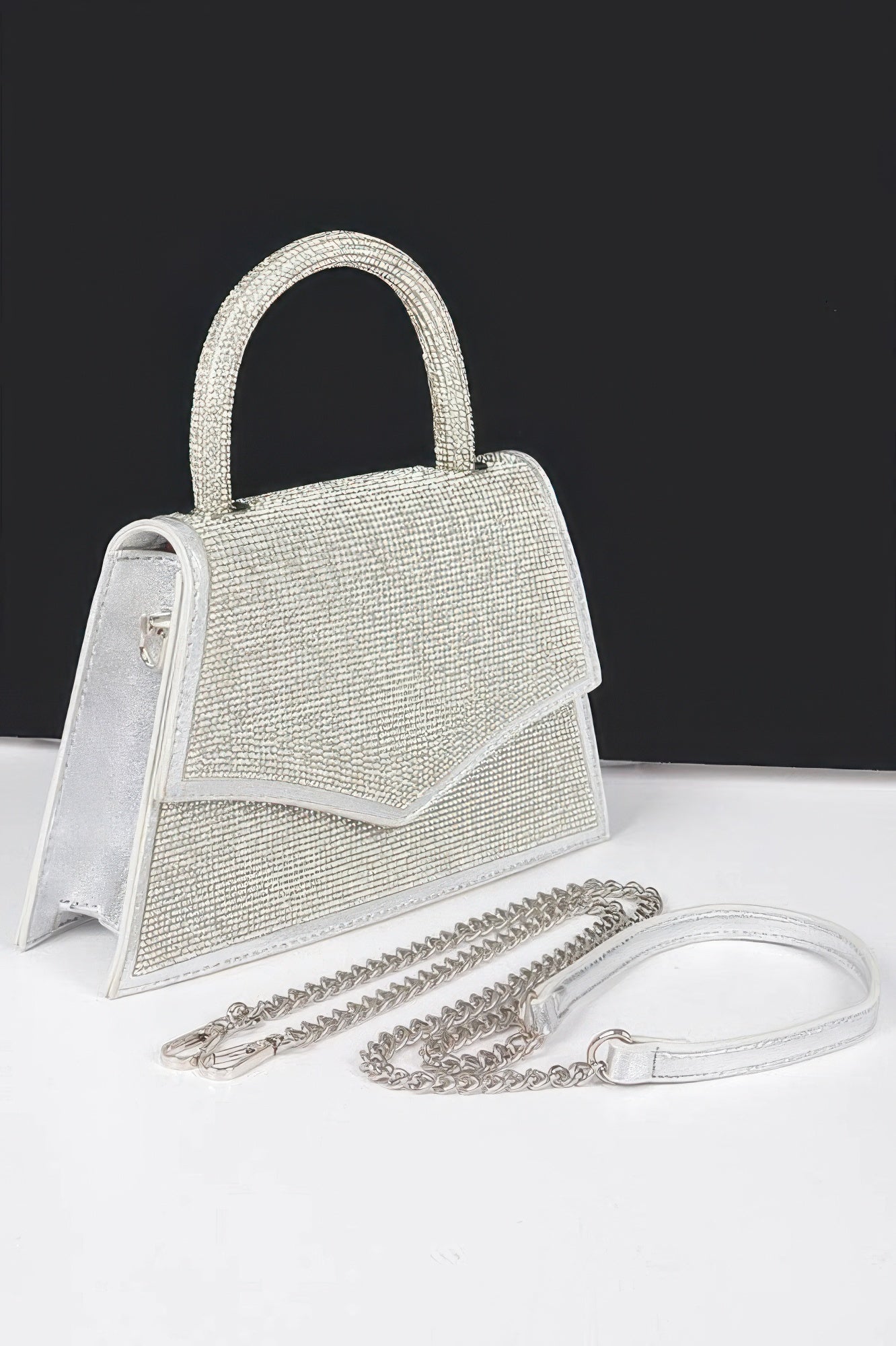 Rhinestone Top Handle Clutch