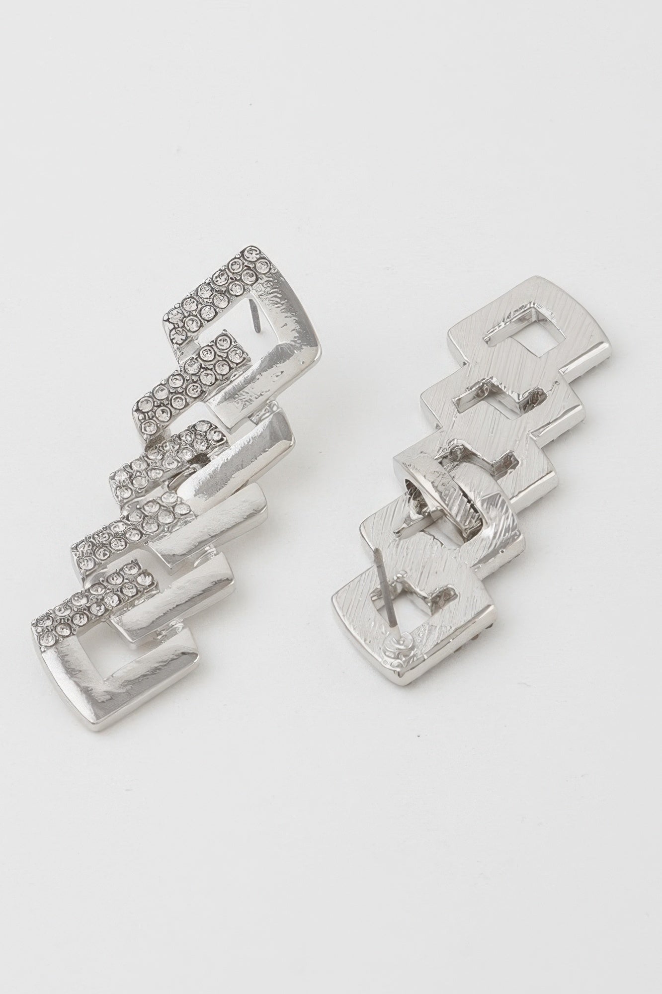 Jeweled Curb Chain Drop Earrings