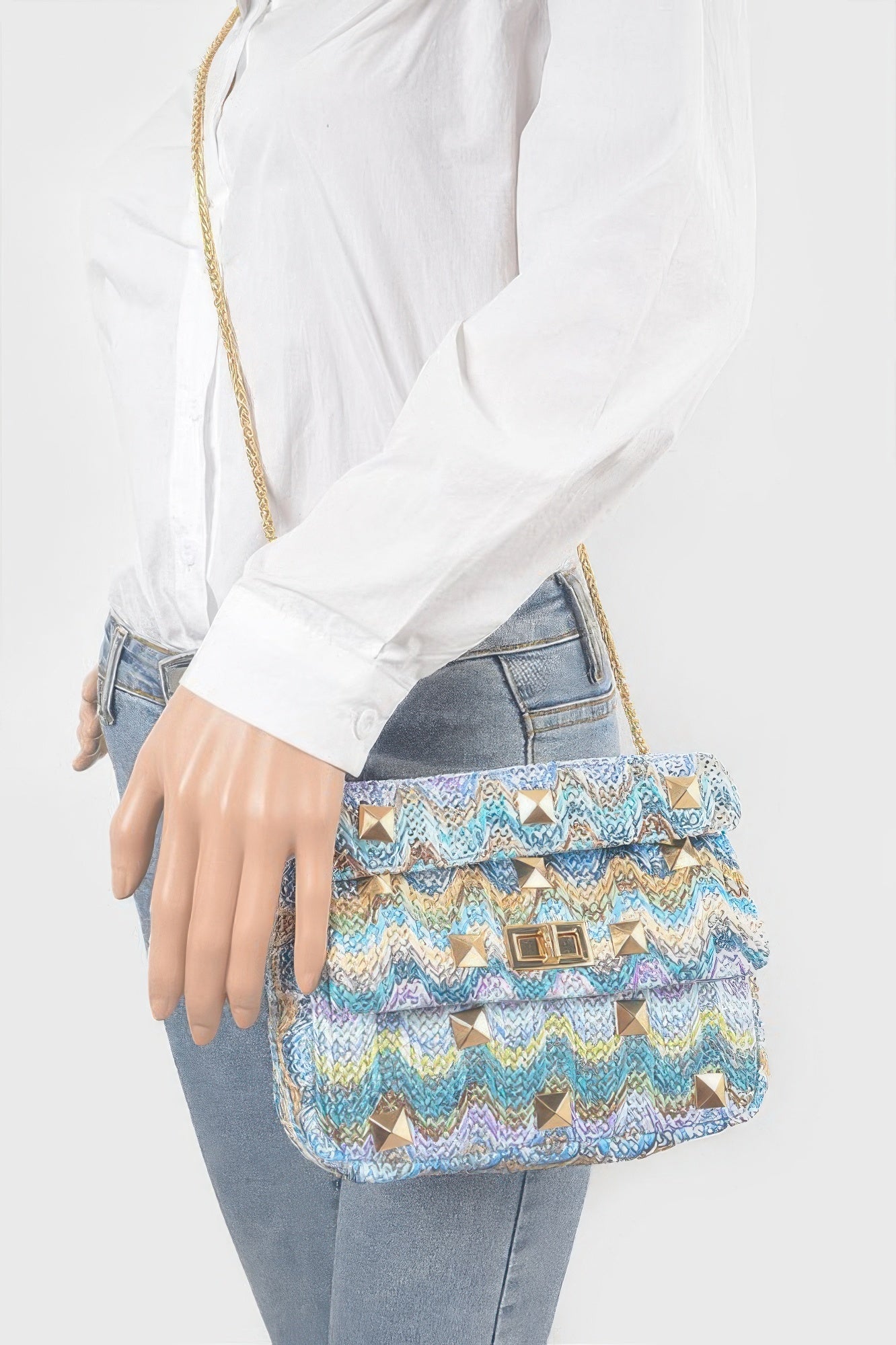 Faux Straw Flap Top Handle Bag