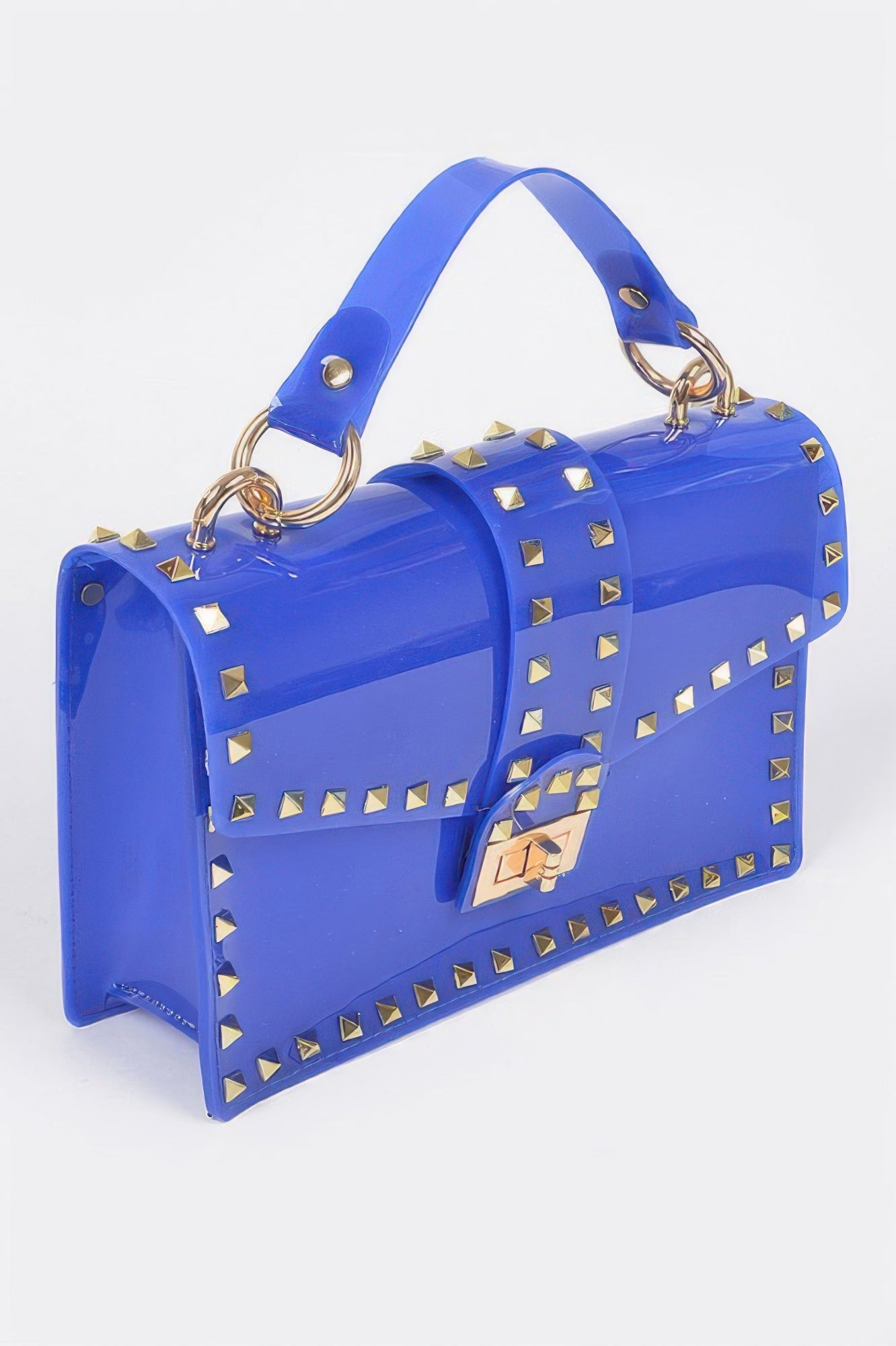 Studded Colorful Transparent Clutch