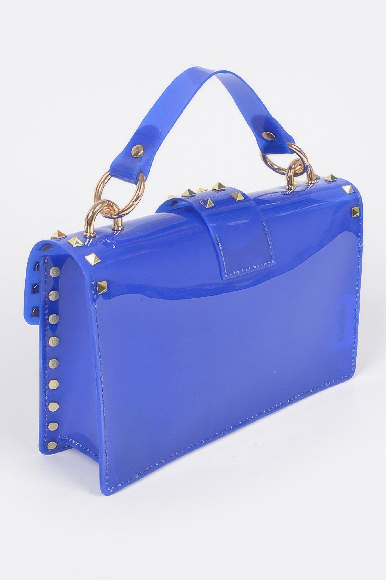 Studded Colorful Transparent Clutch