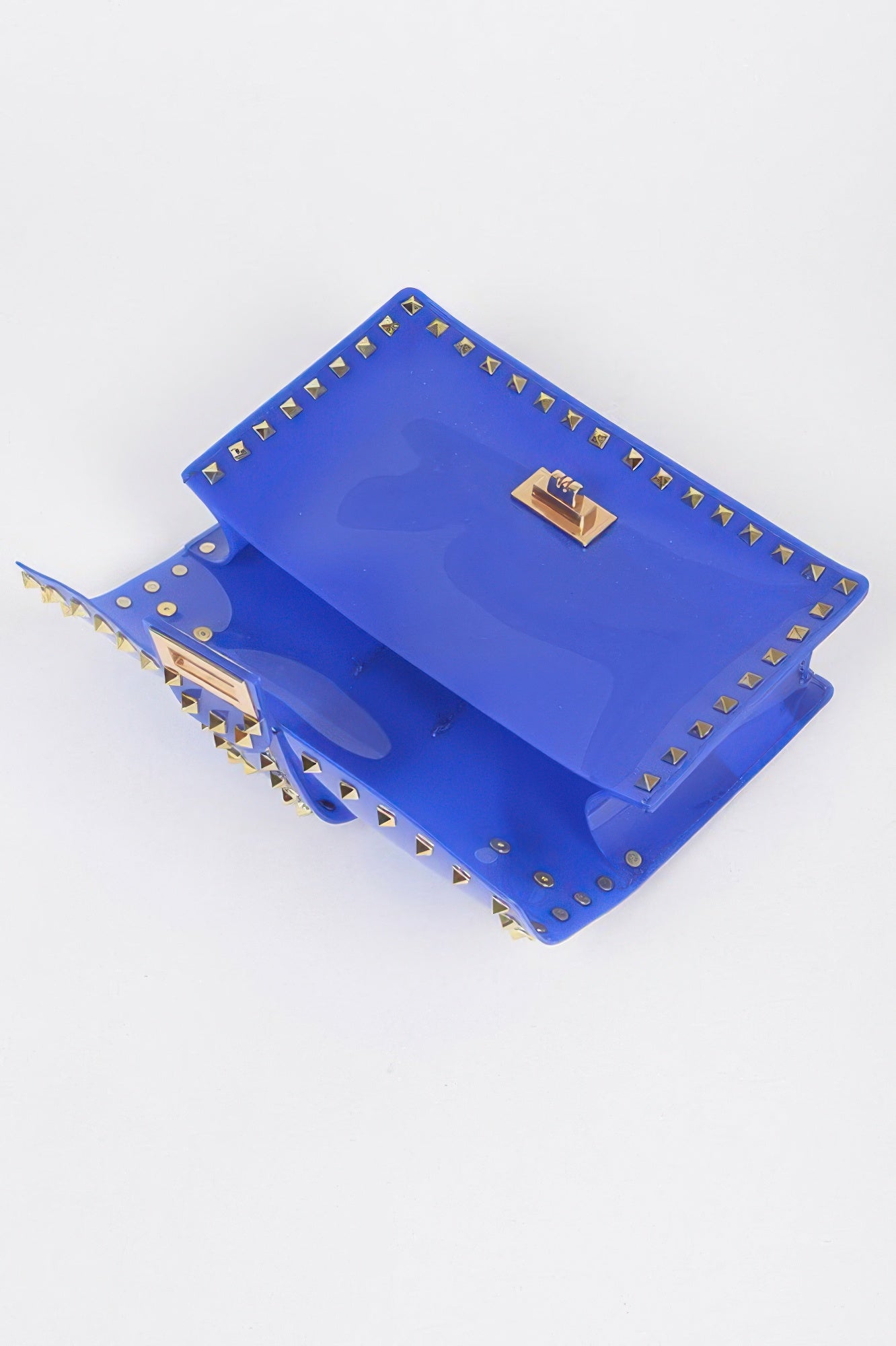 Studded Colorful Transparent Clutch