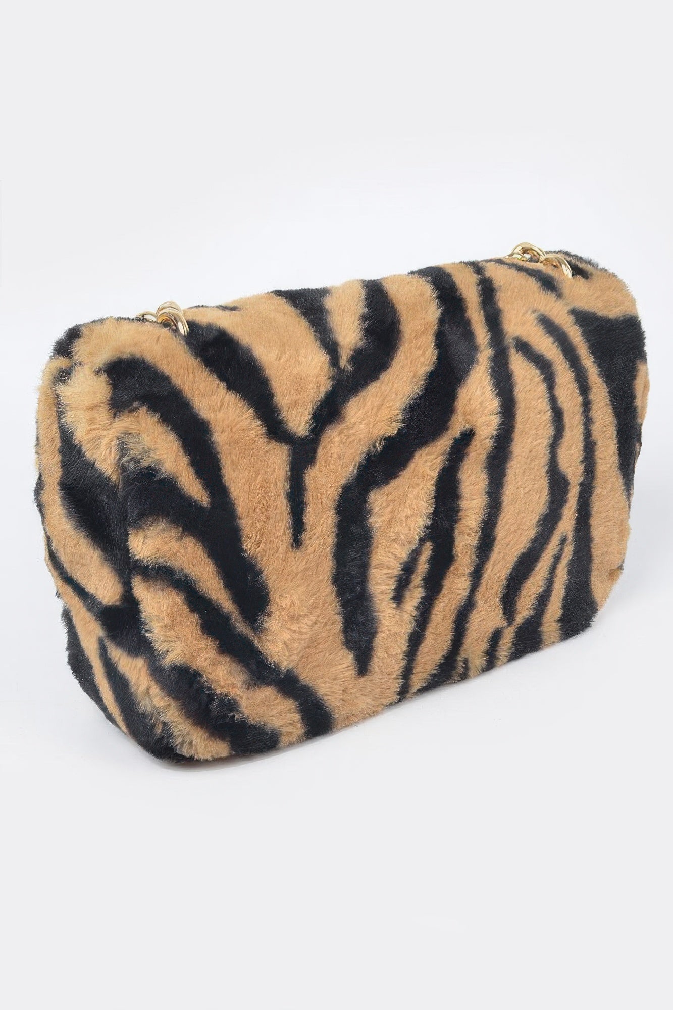 Faux Zebra Fur Shoulder Bag