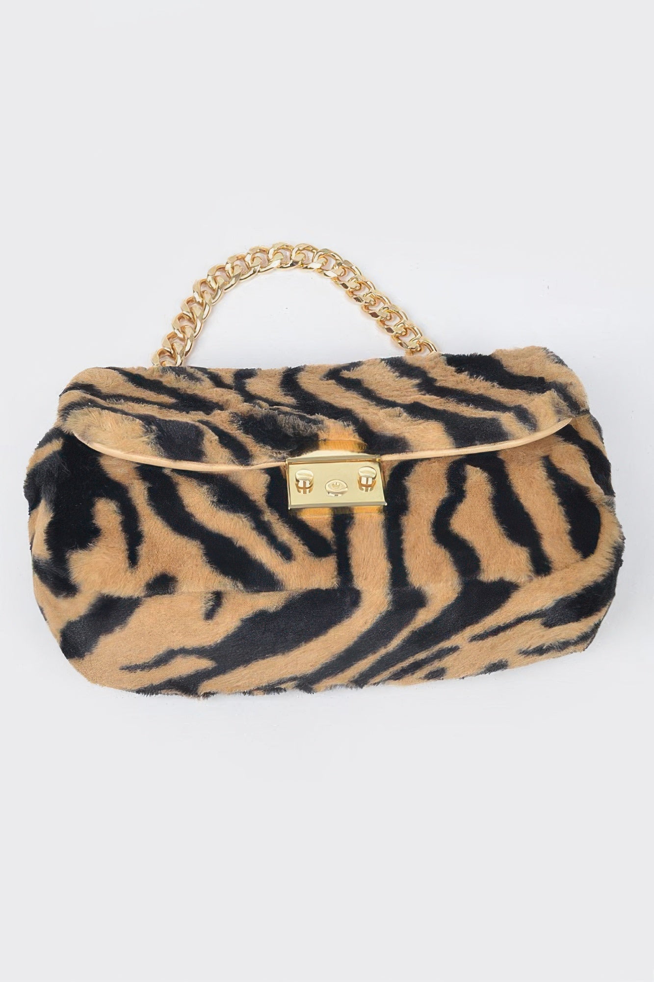 Faux Zebra Fur Shoulder Bag
