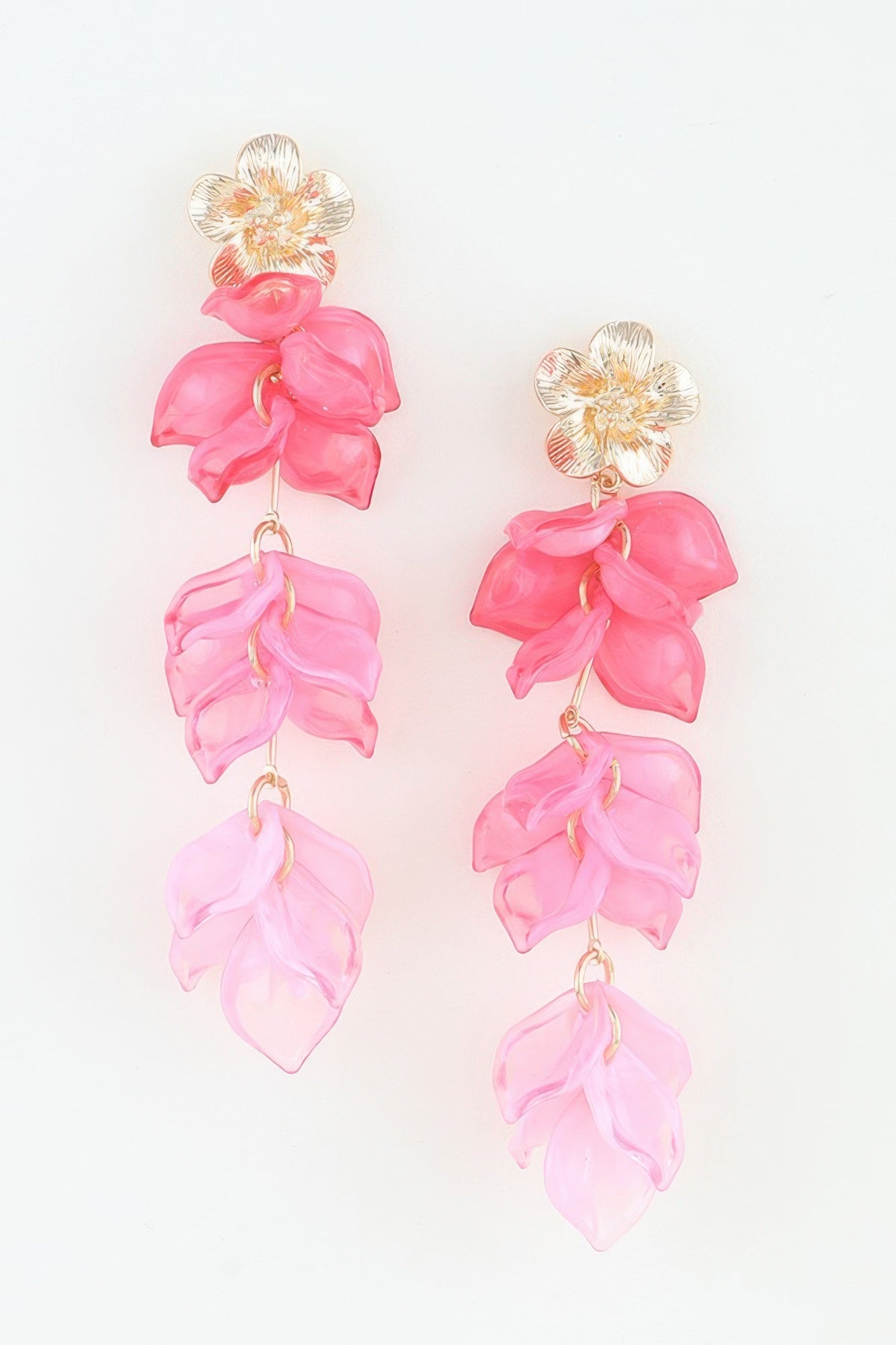 Multi Flower Blossom Drop Earrings