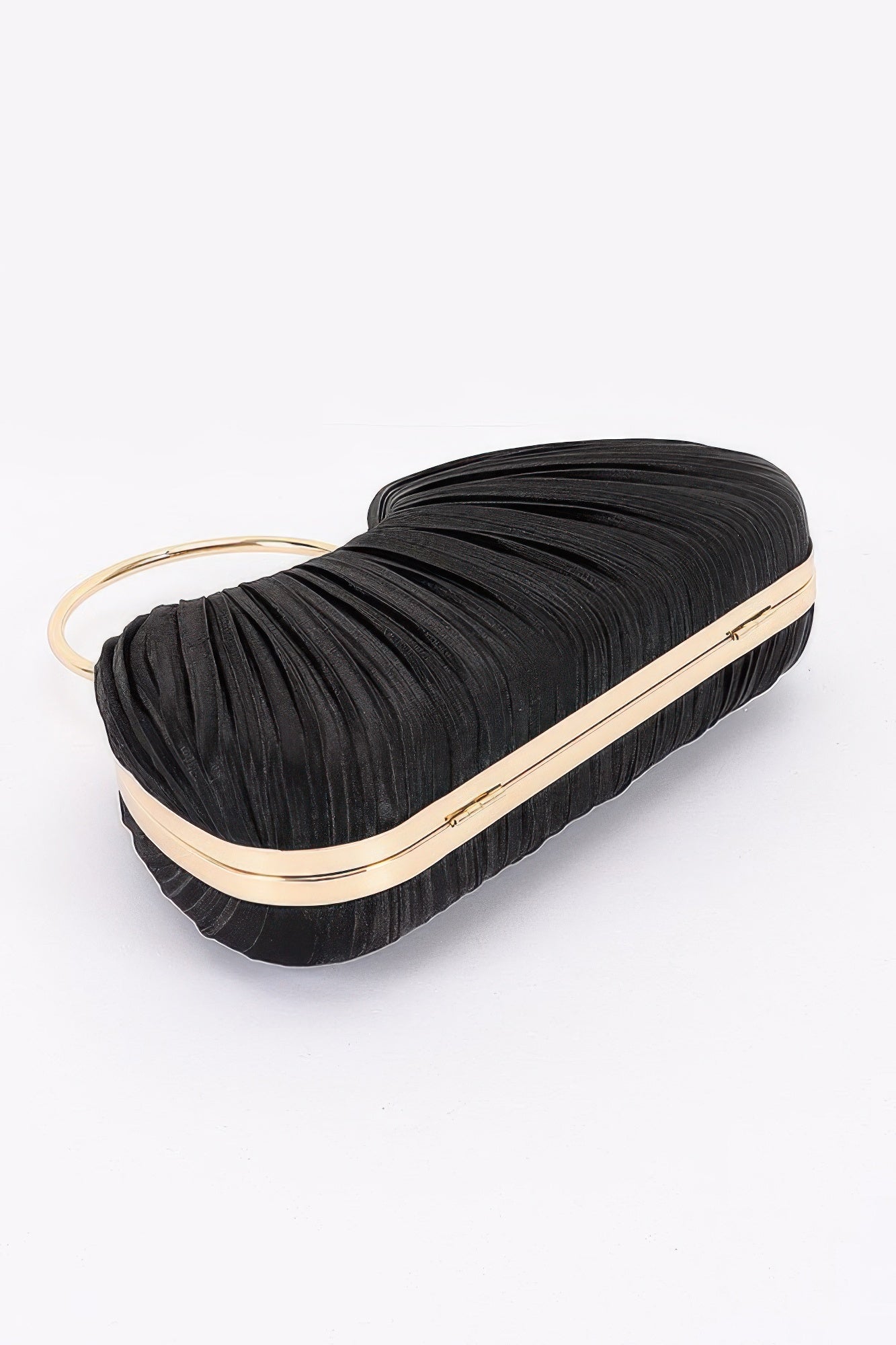 Pleated Fan Clutch Handbag with Chain Strap