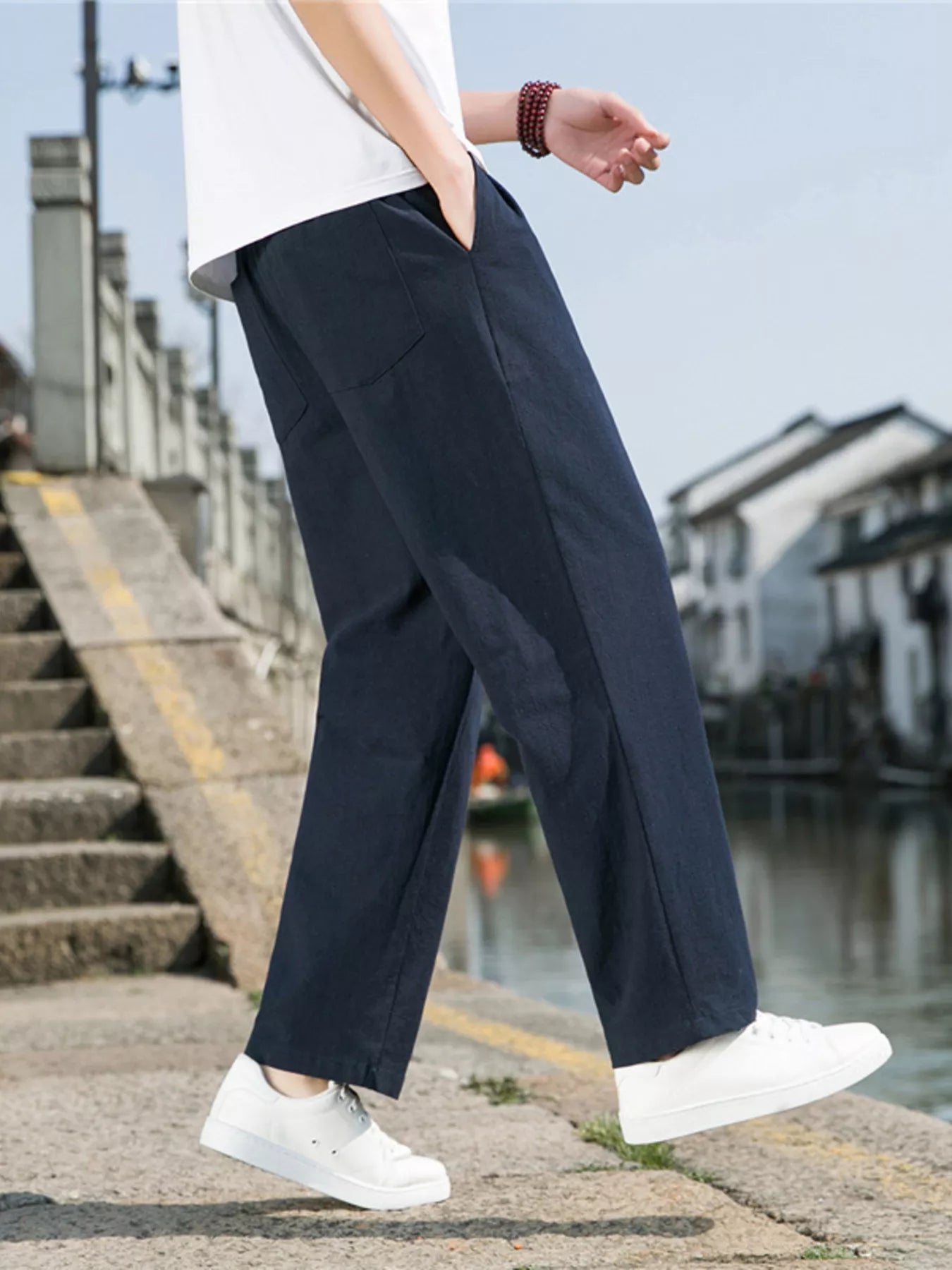 Men's Plus Size Loose Fit Drawstring Casual Pants
