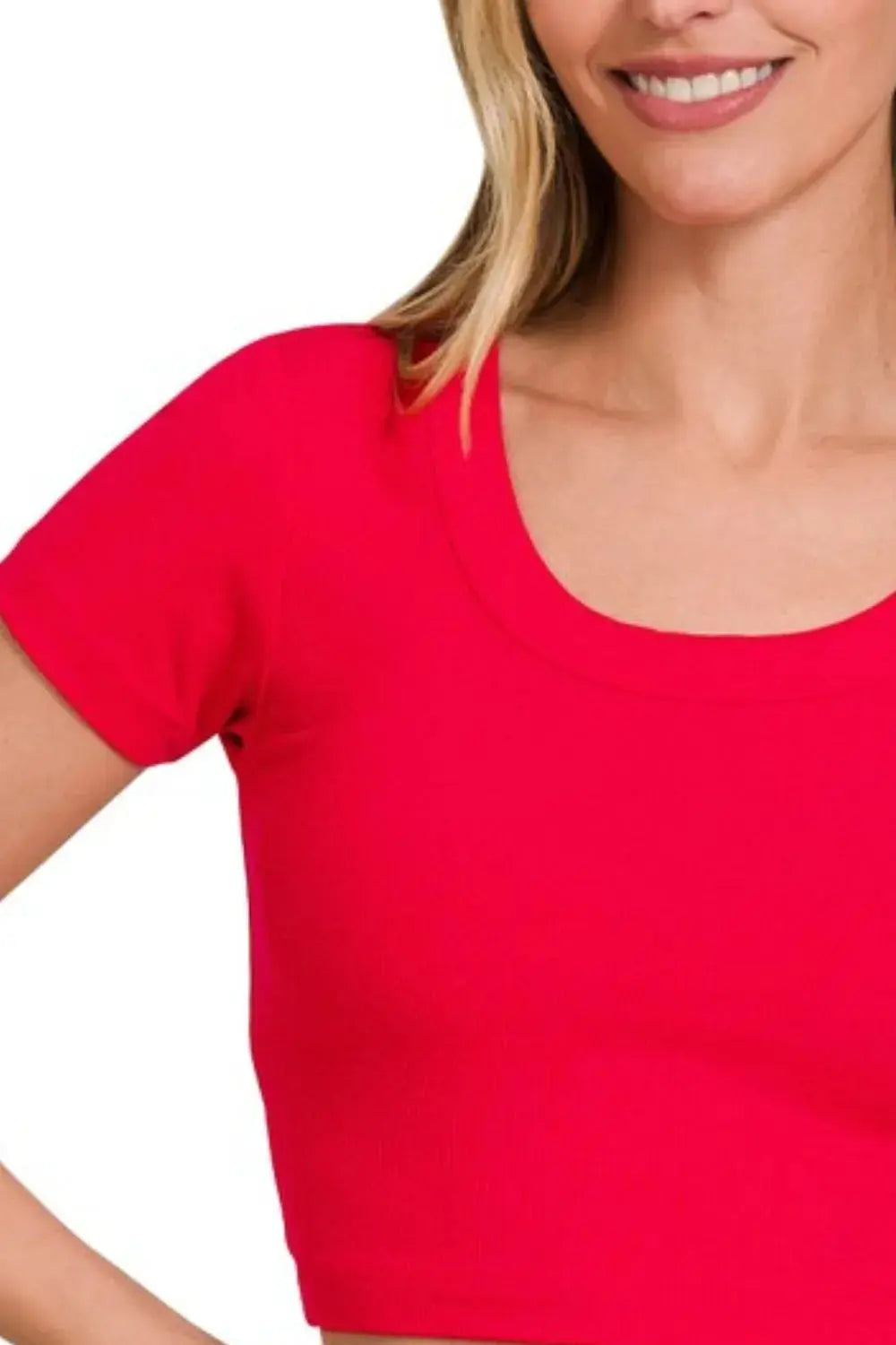 Women's Ribbed Crop Top – Soft & Stretchy Casual Tee
