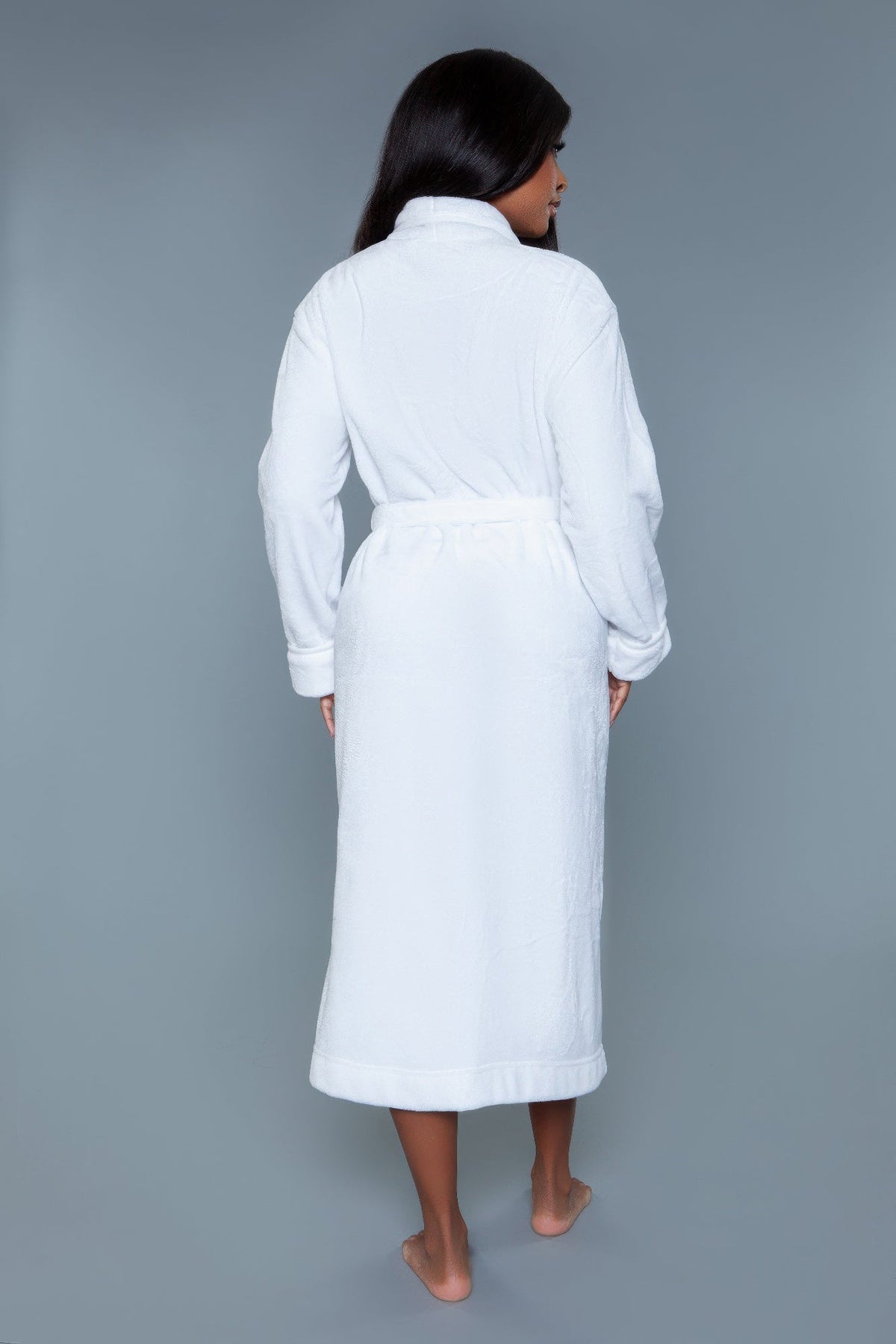 Helena Plush Robe | Solid White & Black | S/M L/XL 2XL/3XL
