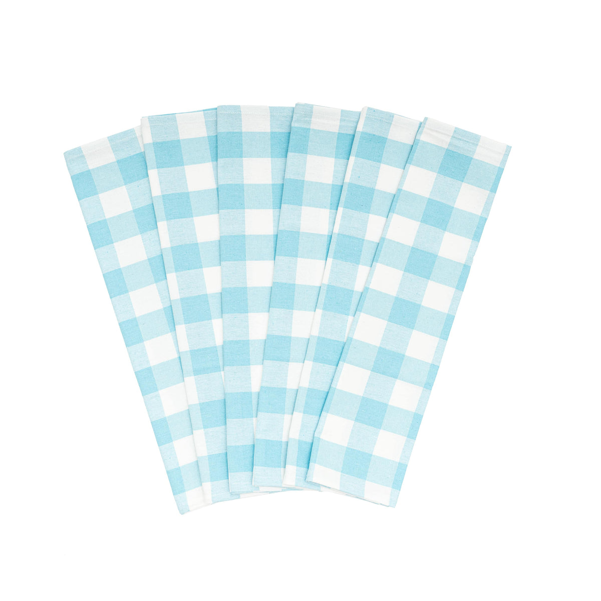 Plaid Kitchen Towels Set of 6 – 100% Organic Cotton, 20x28"