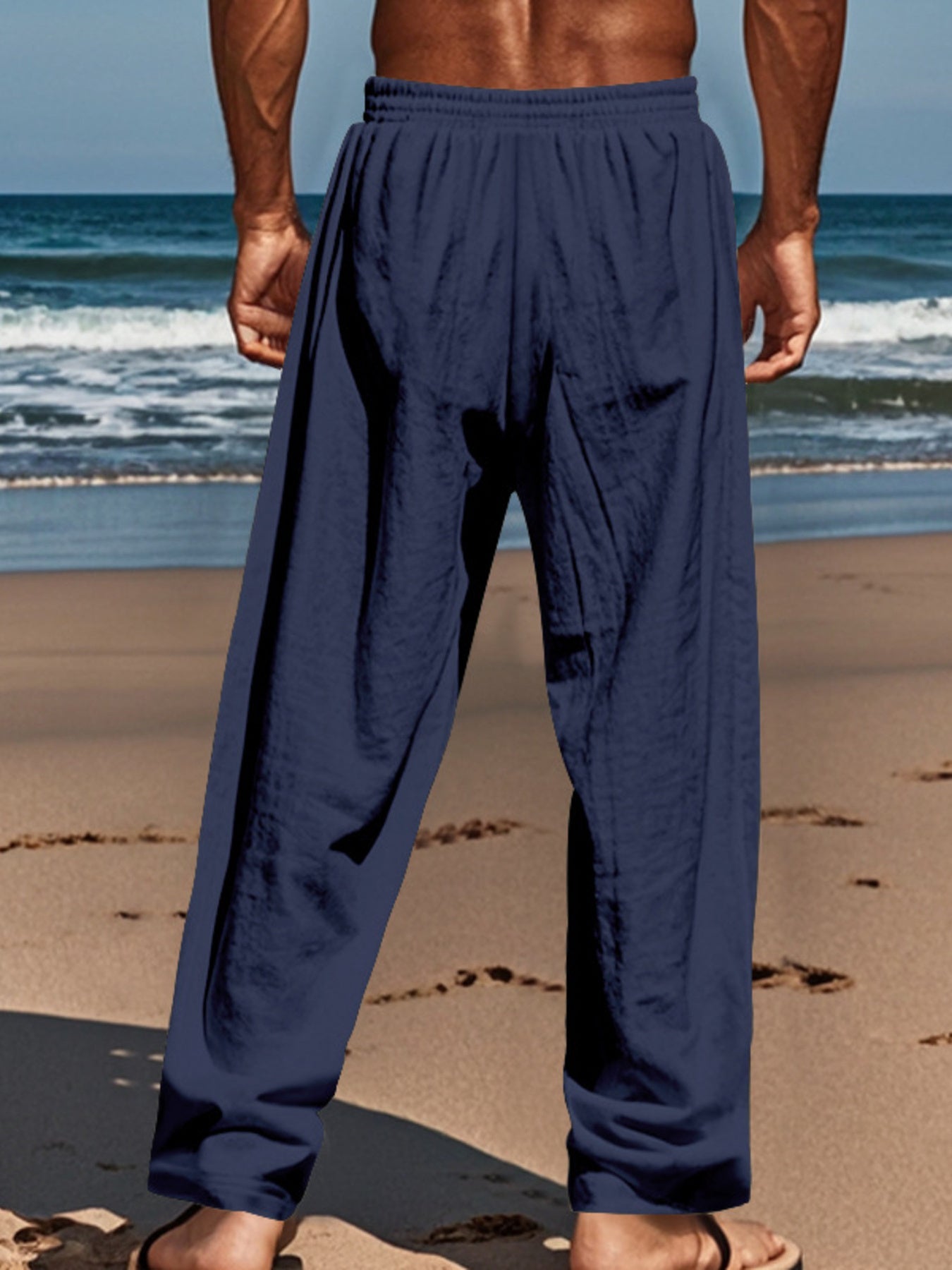 Men's Full Size Button-Fly Drawstring Pants Plus Size