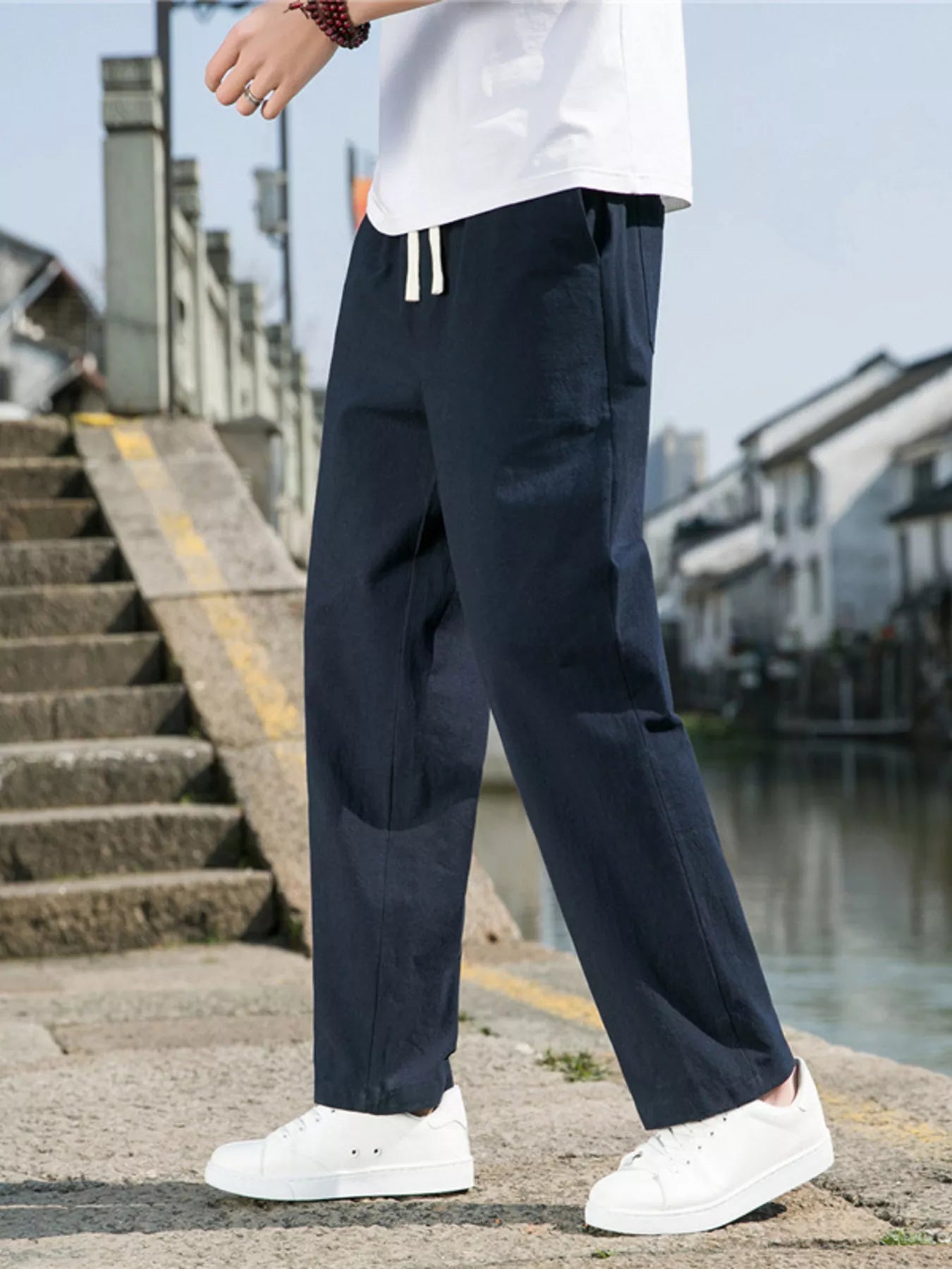 Men's Plus Size Loose Fit Drawstring Casual Pants