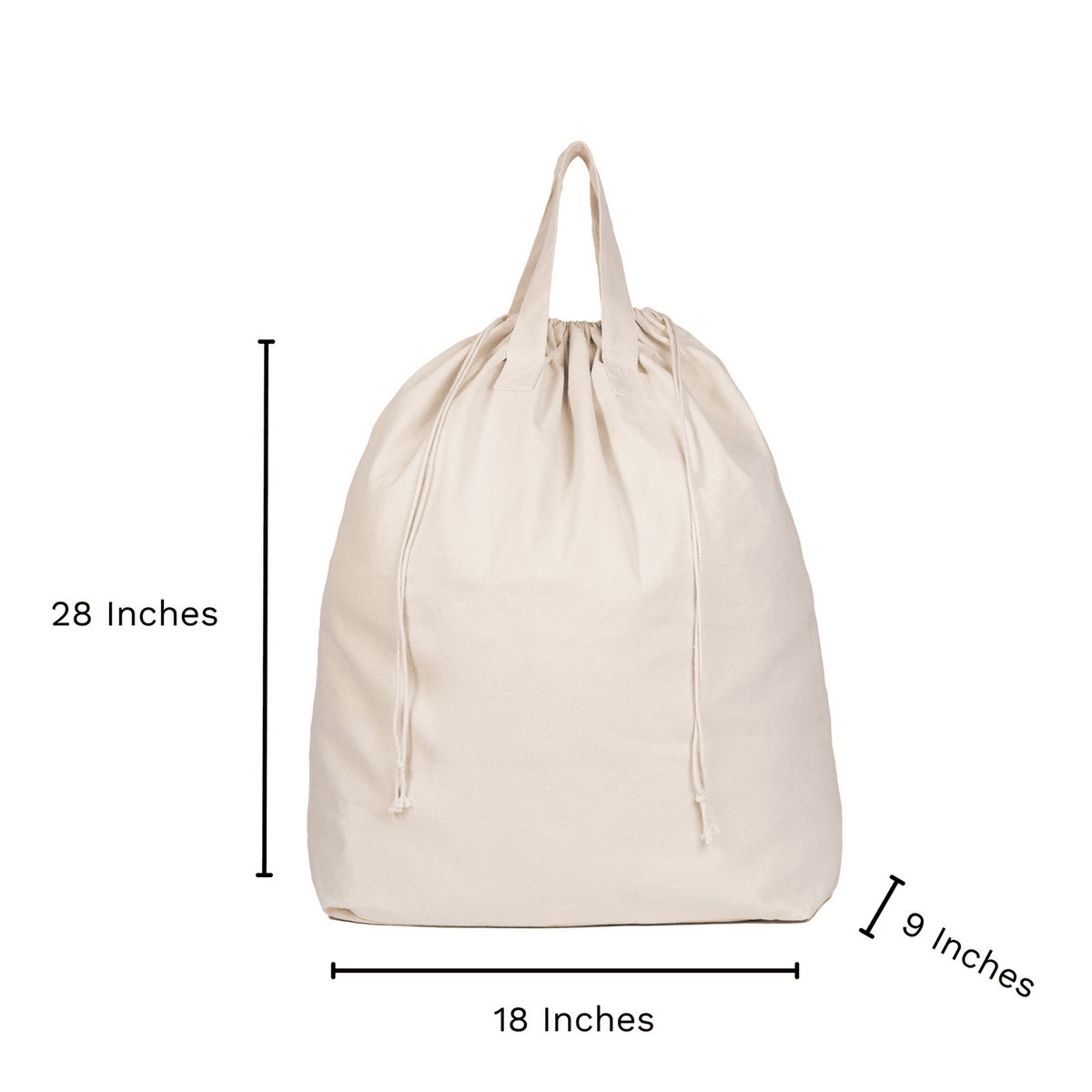 Canvas Laundry Bag with Handles – Heavy Duty Cotton Drawstring Bag