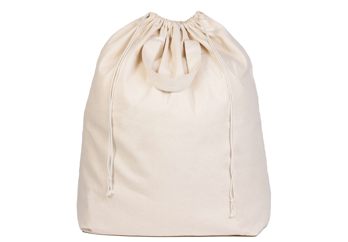 Canvas Laundry Bag with Handles – Heavy Duty Cotton Drawstring Bag