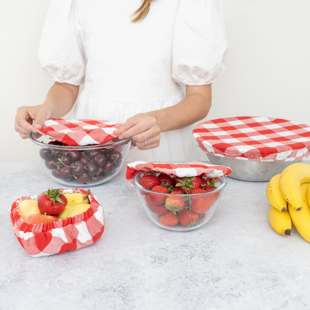 Cloth Bowl Covers – Reusable Linen Food Covers with Elastic