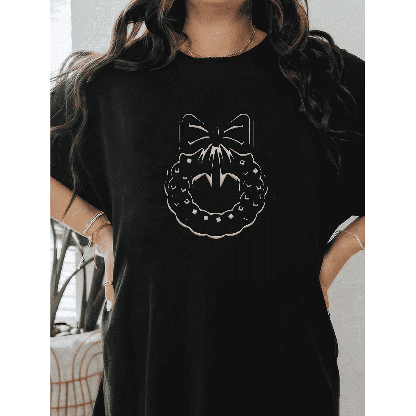 Casual Women's Cotton T-Shirt with Bow Detail - Trendy and Comfortable for Every Season