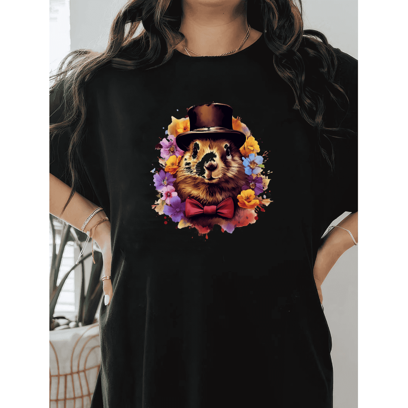 Casual Women's Cotton T-Shirt with Bow Detail - Trendy and Comfortable for Every Season