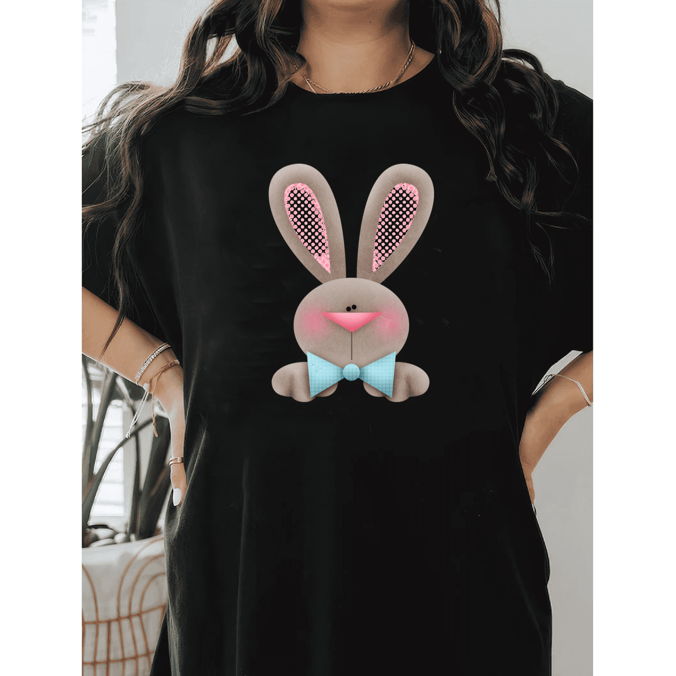 Casual Women's Cotton T-Shirt with Bow Detail - Trendy and Comfortable for Every Season