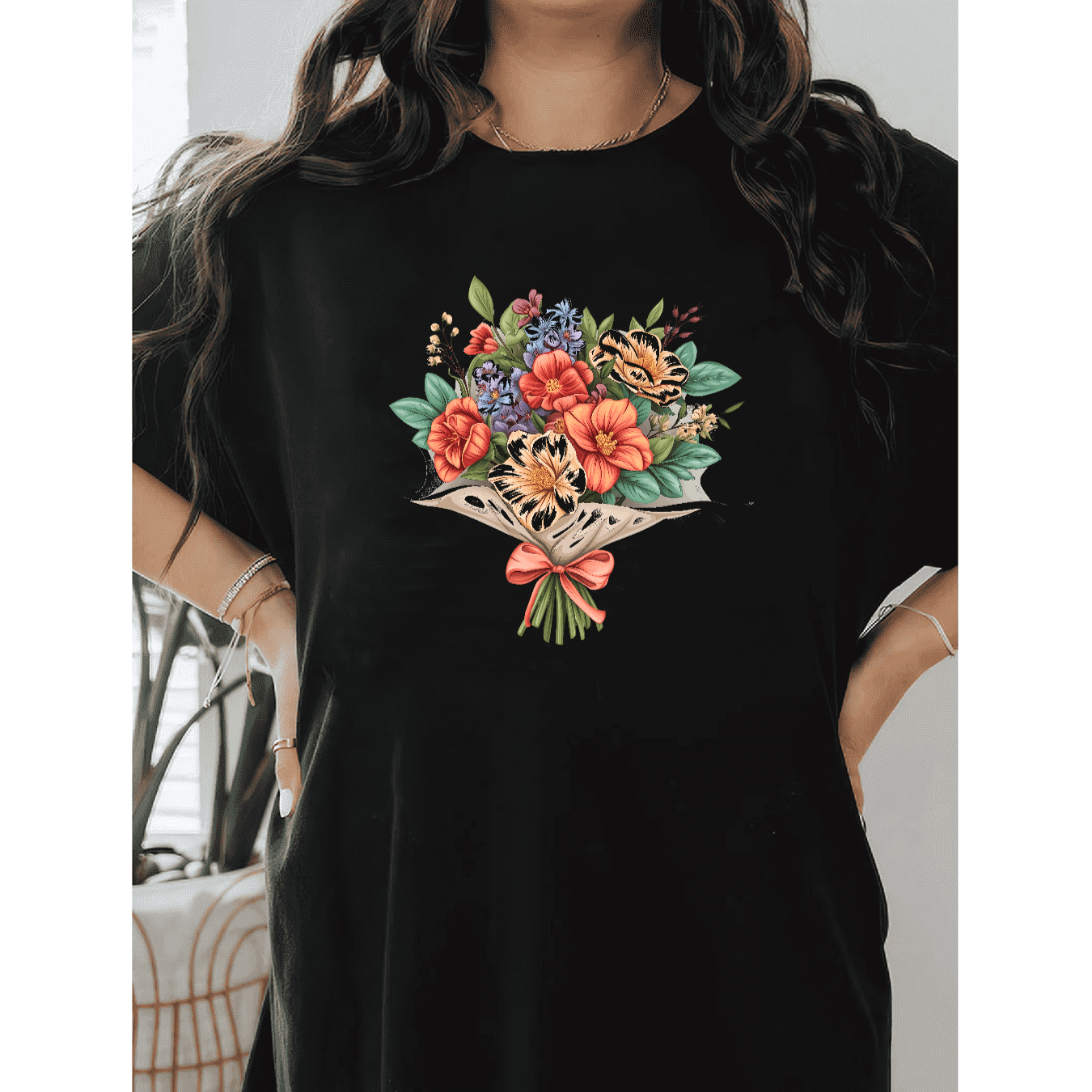 Casual Women's Cotton T-Shirt with Bow Detail - Trendy and Comfortable for Every Season