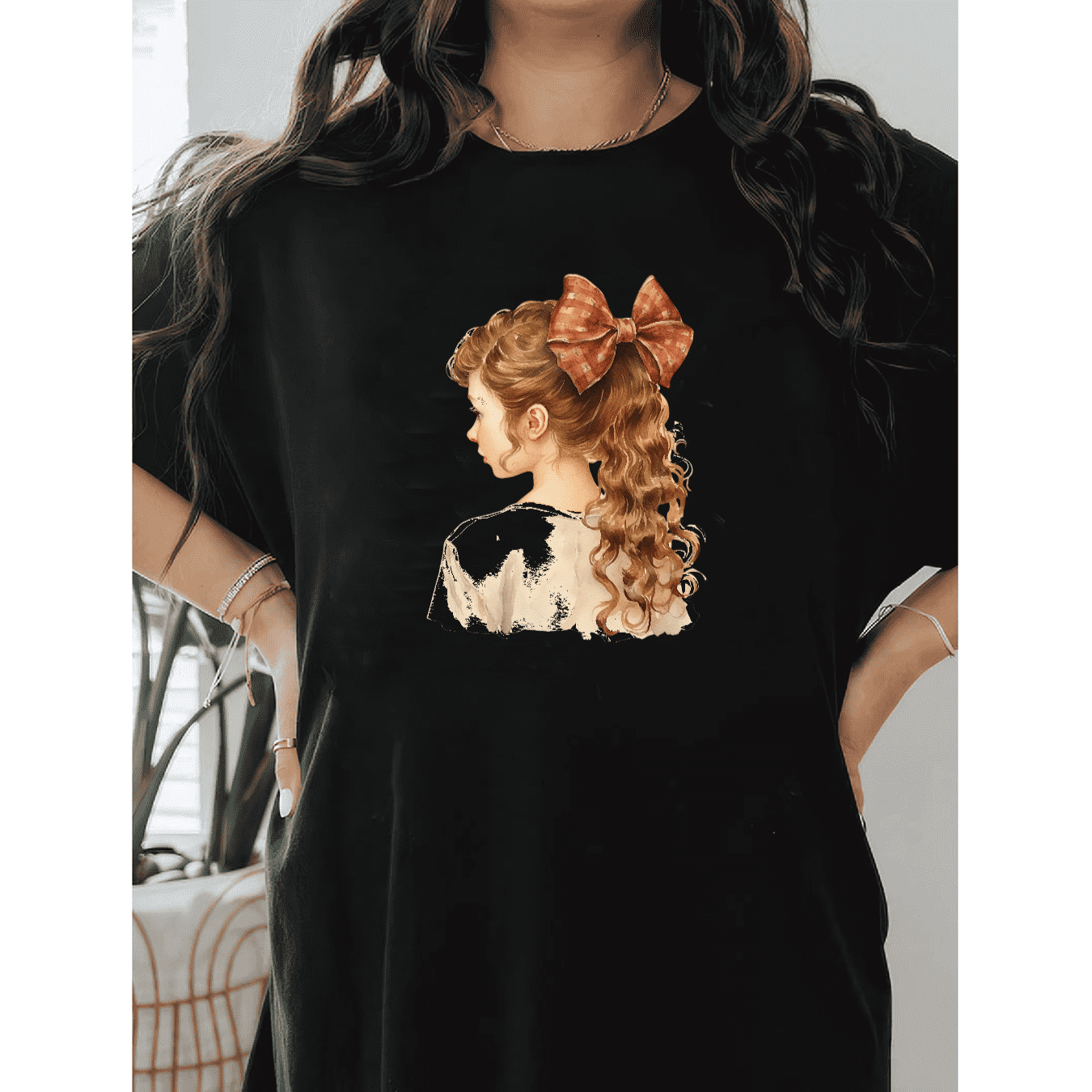 Casual Women's Cotton T-Shirt with Bow Detail - Trendy and Comfortable for Every Season
