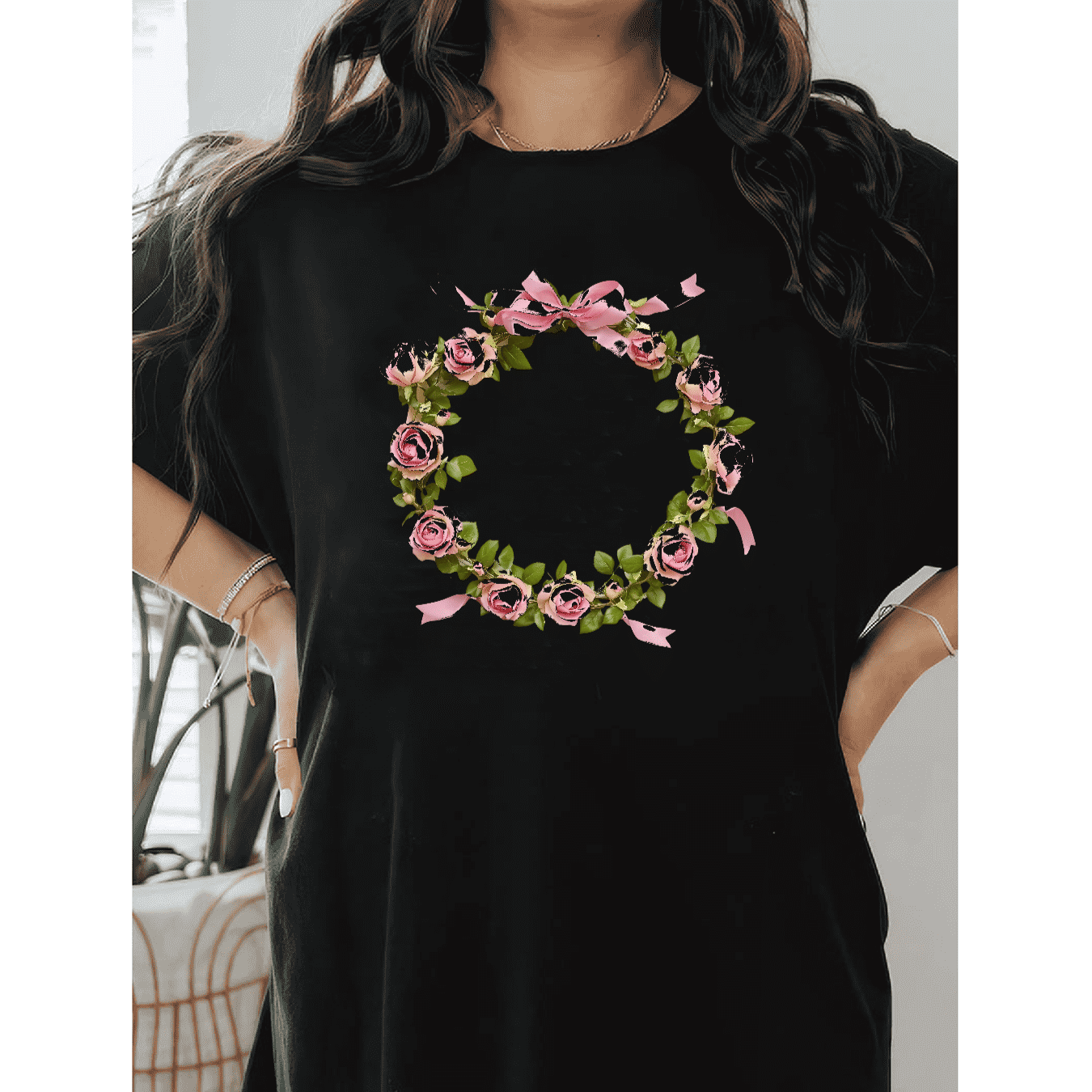 Casual Women's Cotton T-Shirt with Bow Detail - Trendy and Comfortable for Every Season