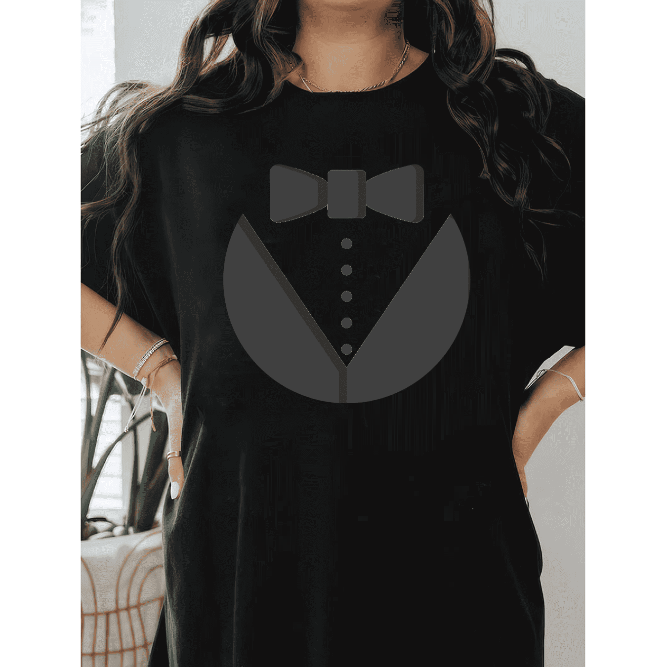 Casual Women's Cotton T-Shirt with Bow Detail - Trendy and Comfortable for Every Season