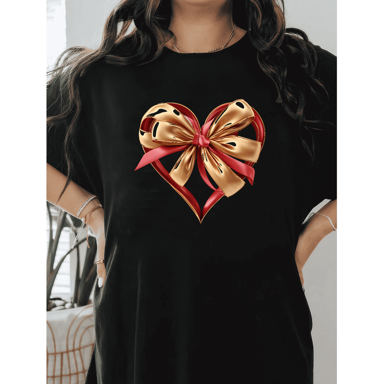 Casual Women's Cotton T-Shirt with Bow Detail - Trendy and Comfortable for Every Season