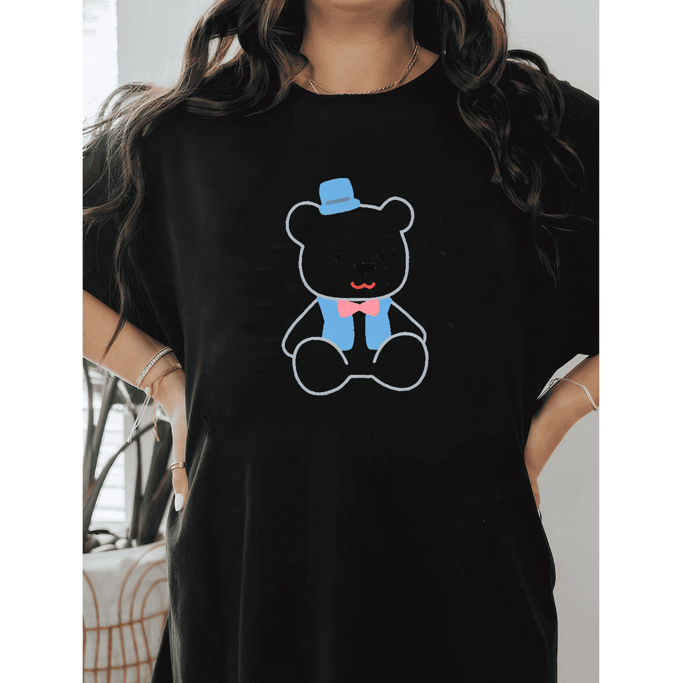 Casual Women's Cotton T-Shirt with Bow Detail - Trendy and Comfortable for Every Season