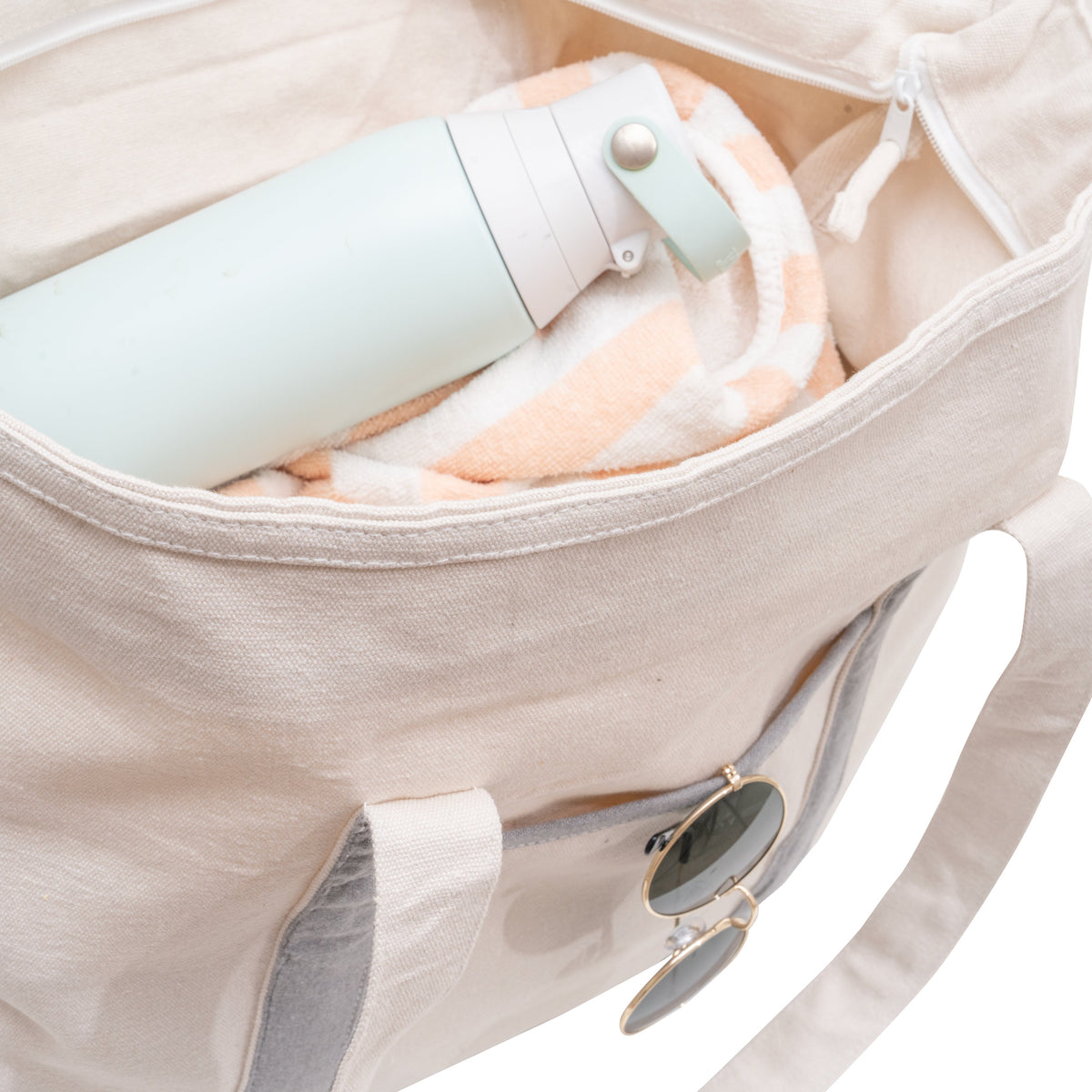 Extra Large Canvas Tote Bag with Zipper | Organic Cotton