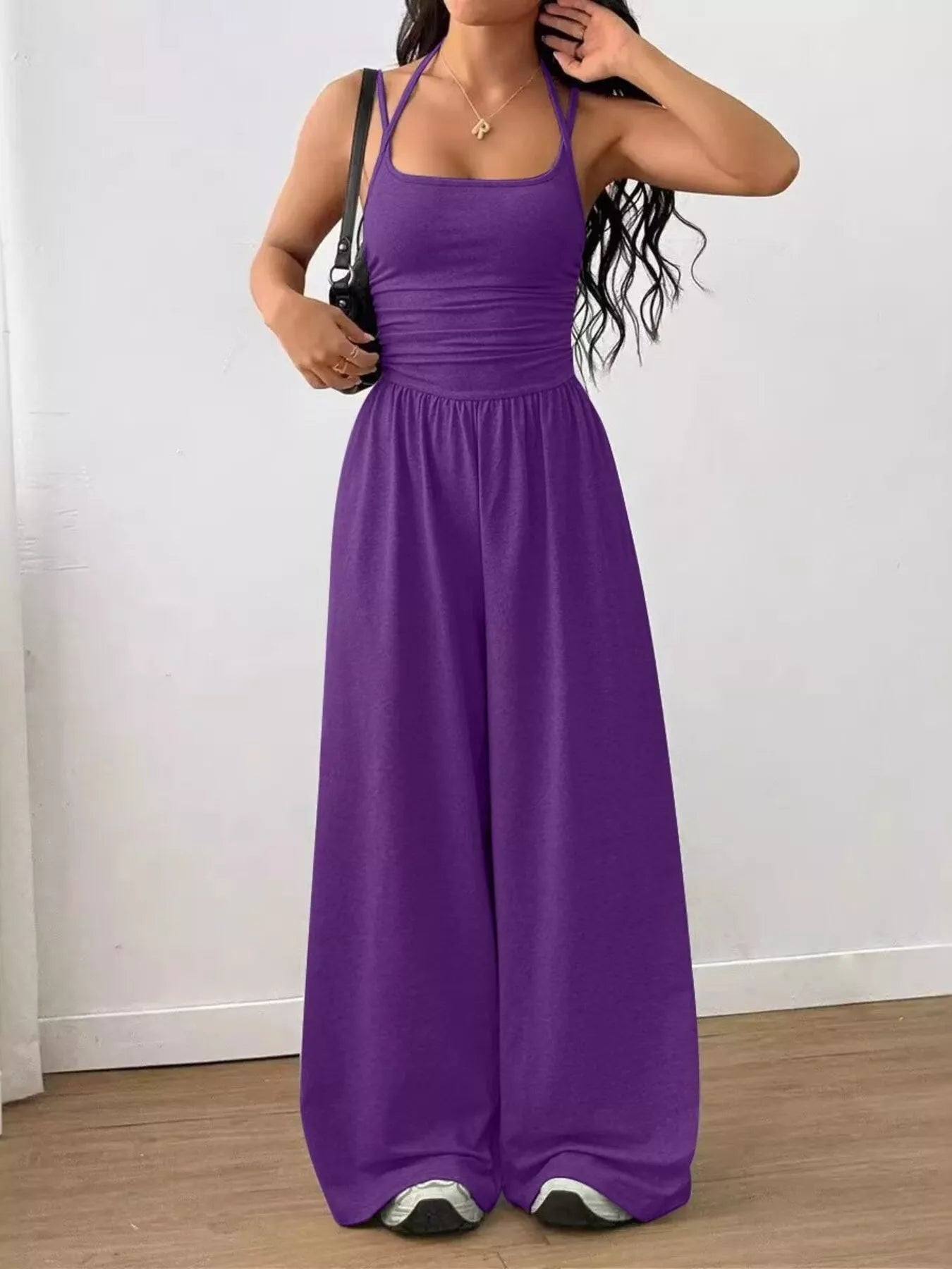 Spaghetti Strap Wide Leg Jumpsuit