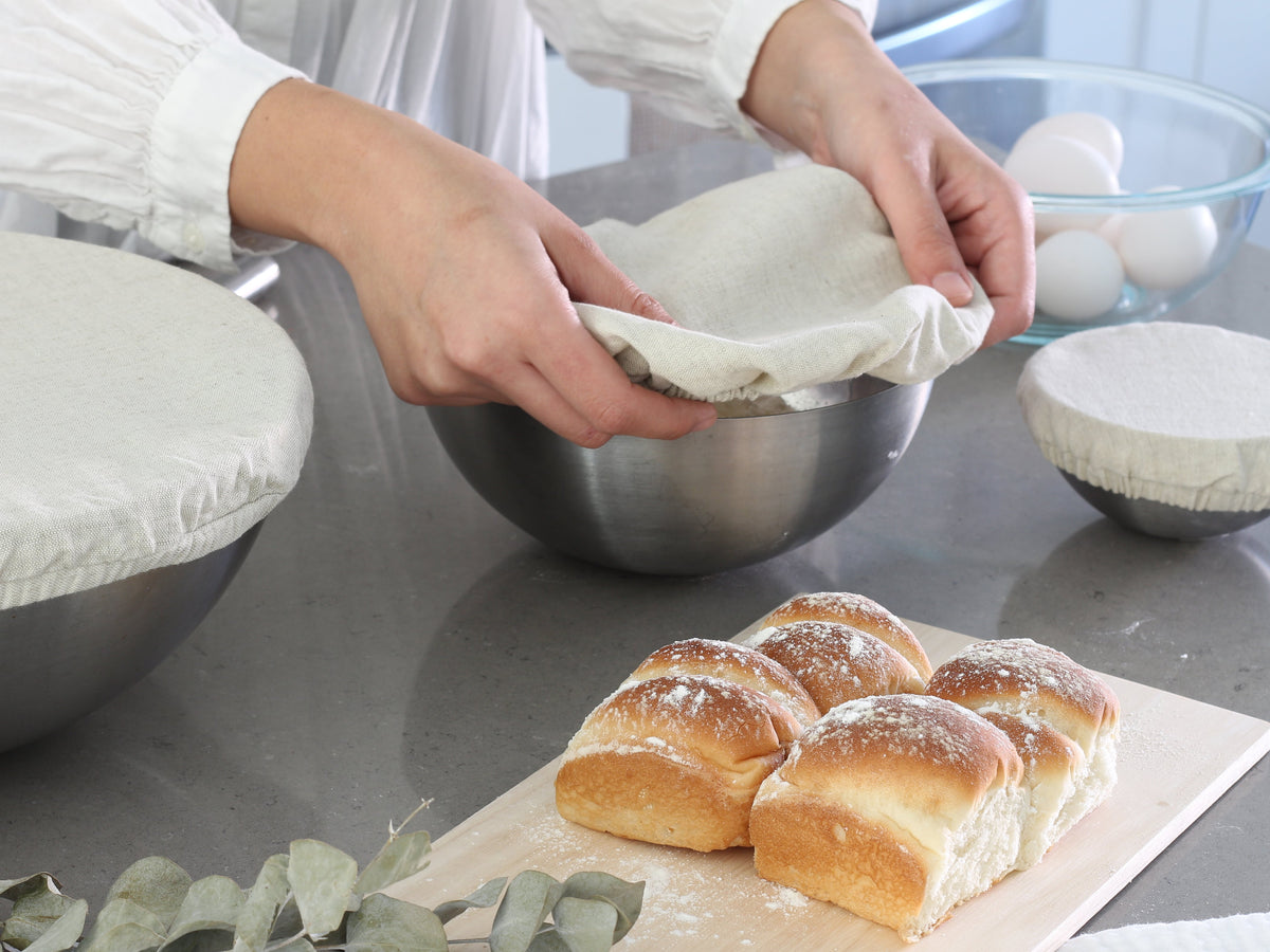 Cloth Bowl Covers – Reusable Linen Food Covers with Elastic