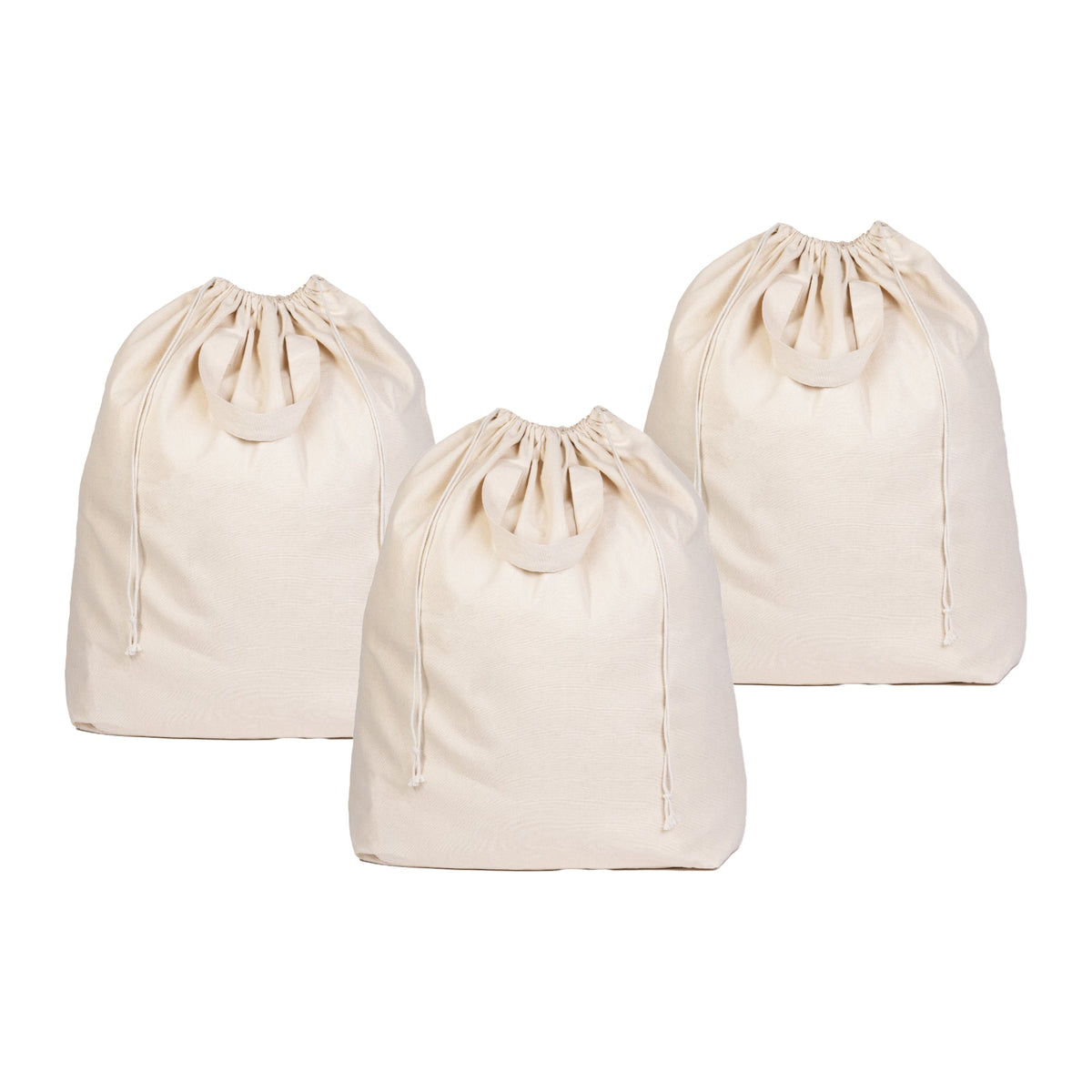 Canvas Laundry Bag with Handles – Heavy Duty Cotton Drawstring Bag
