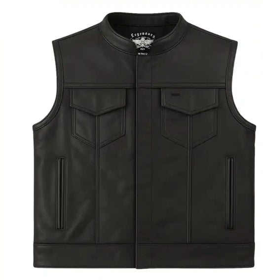 Legendary Outlaw Men's Leather Motorcycle Vest | Zenvyra Collective
