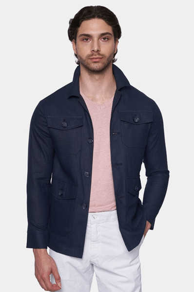 The Slim Safari Coat (Navy) - Zenvyra Collective