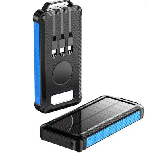 IP65 Waterproof Solar Power Bank – Wireless & USB-C Portable Charger