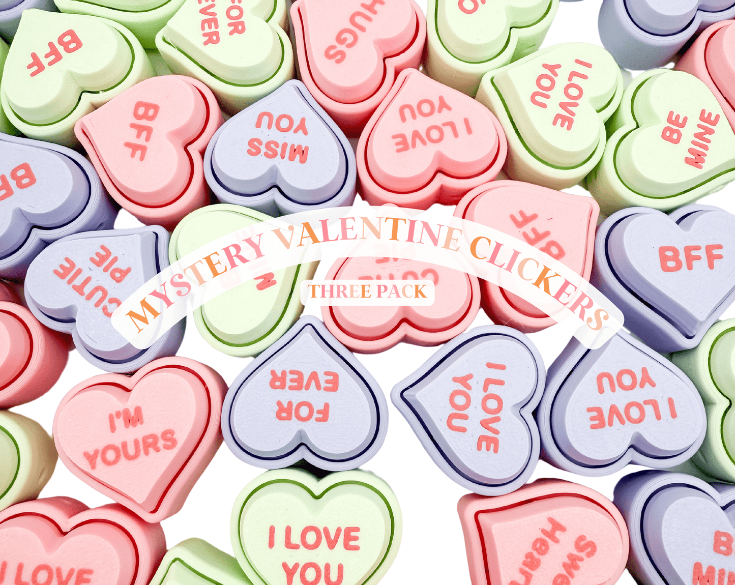 Mystery Pack Conversation Heart Clickers