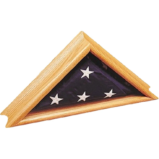 USA Made Oak Wood Veterans Flag Case | Zenvyra Collective