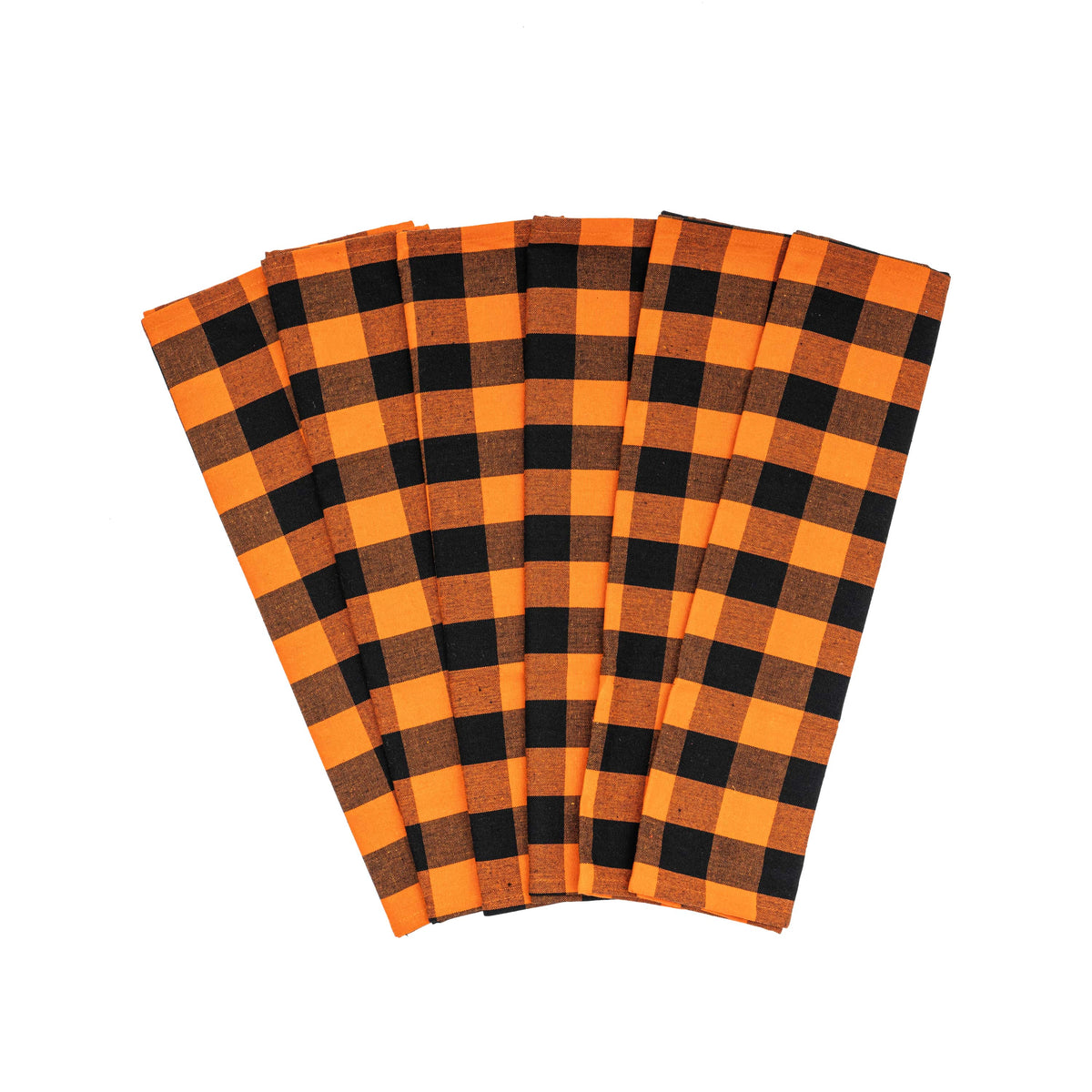 Plaid Kitchen Towels Set of 6 – 100% Organic Cotton, 20x28"