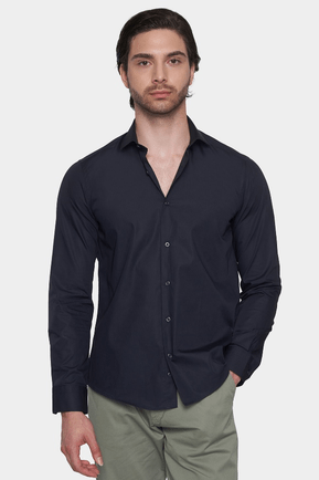 Premium Cotton Dress Shirt (Night) - Zenvyra Collective