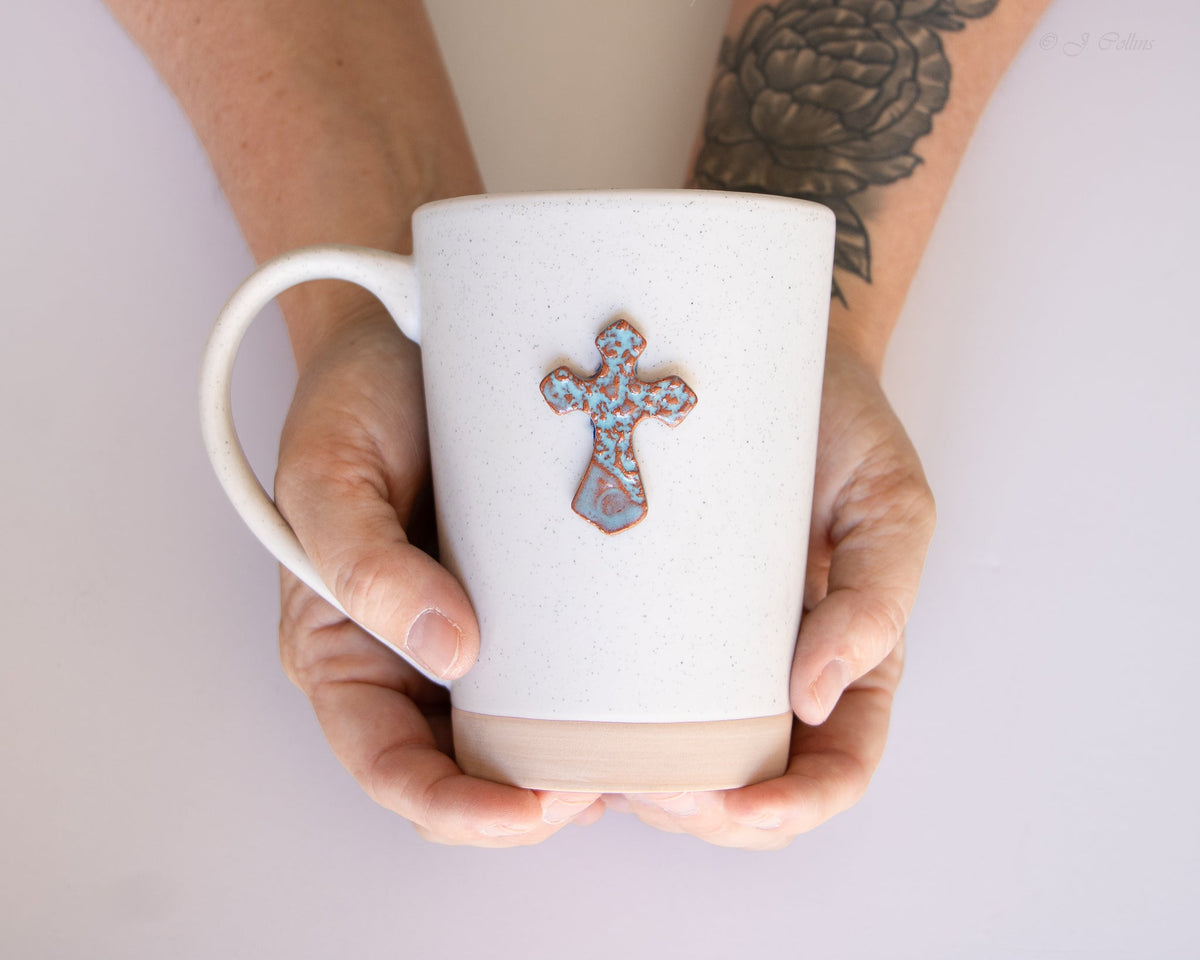 Cross Coffee Mug | Hand-Painted Ceramic Mug