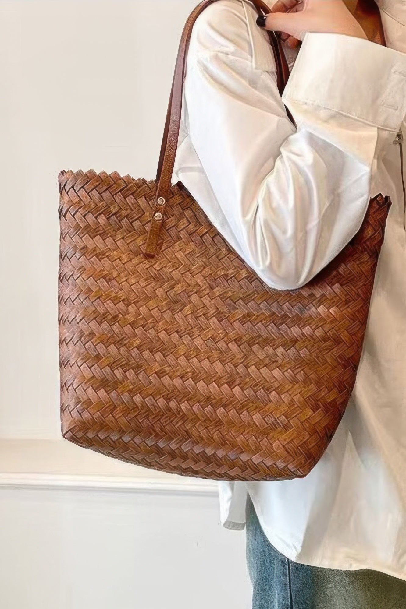 PVC Braided Weave Tote Bag