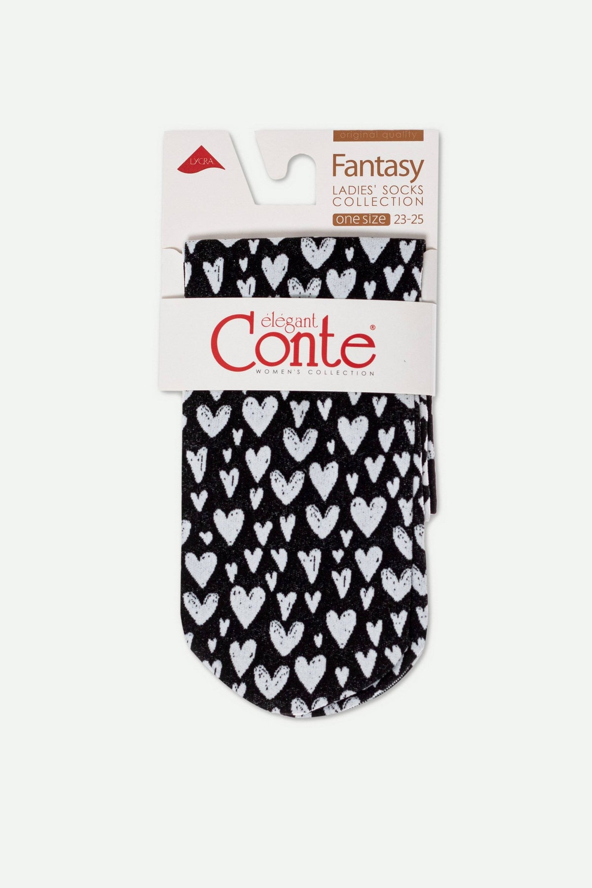 Conte Fantasy Heart Pattern Socks – Women's 70 Den Patterned Hosiery