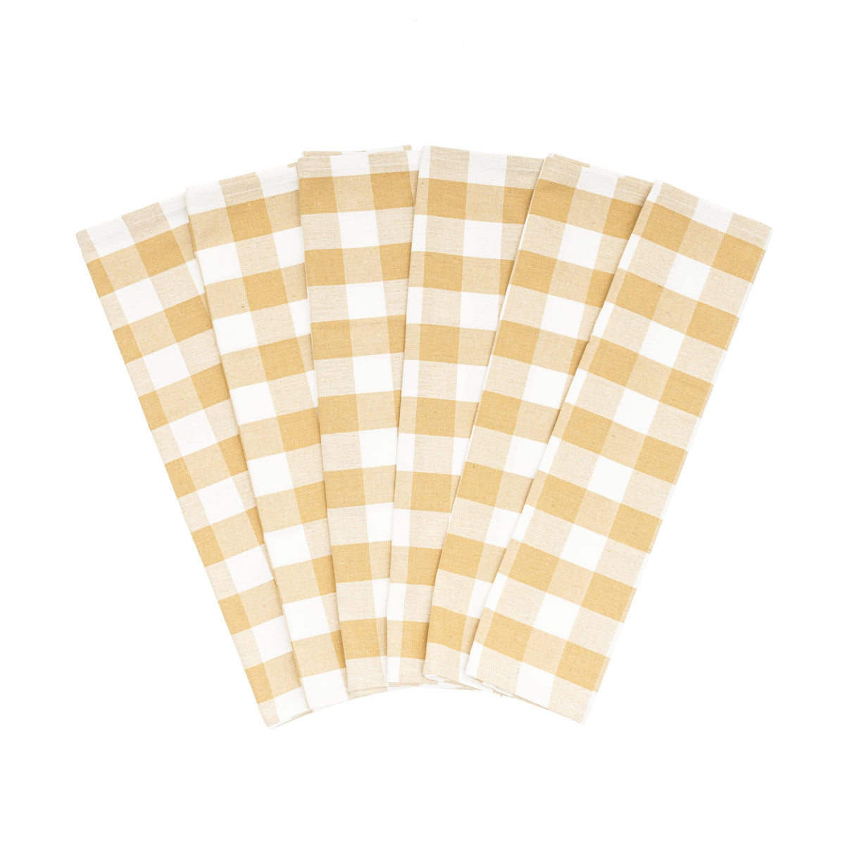 Plaid Kitchen Towels Set of 6 – 100% Organic Cotton, 20x28"
