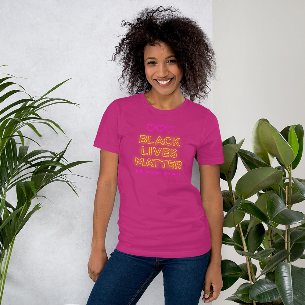 Black Lives matter Neon Short-Sleeve Unisex T-Shirt