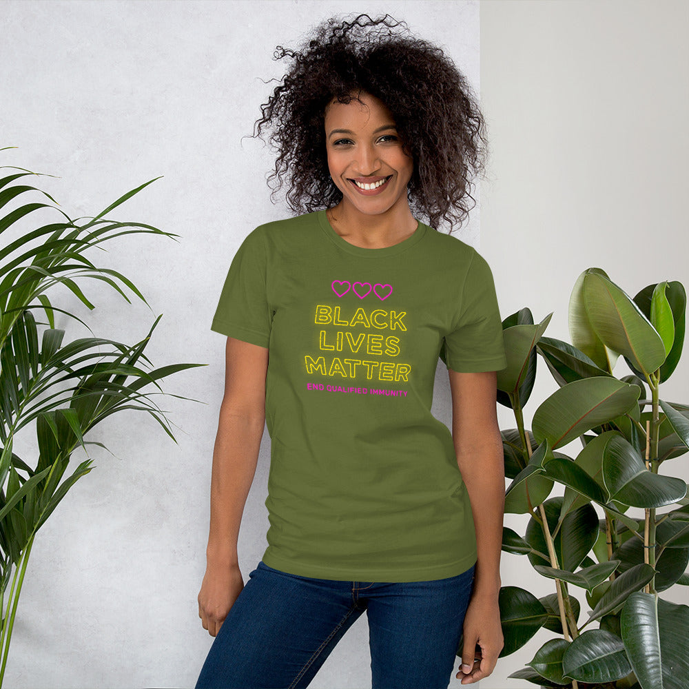 Black Lives matter Neon Short-Sleeve Unisex T-Shirt