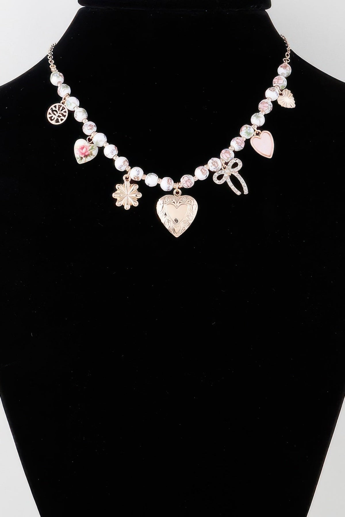 Vintage Heart Charms Necklace