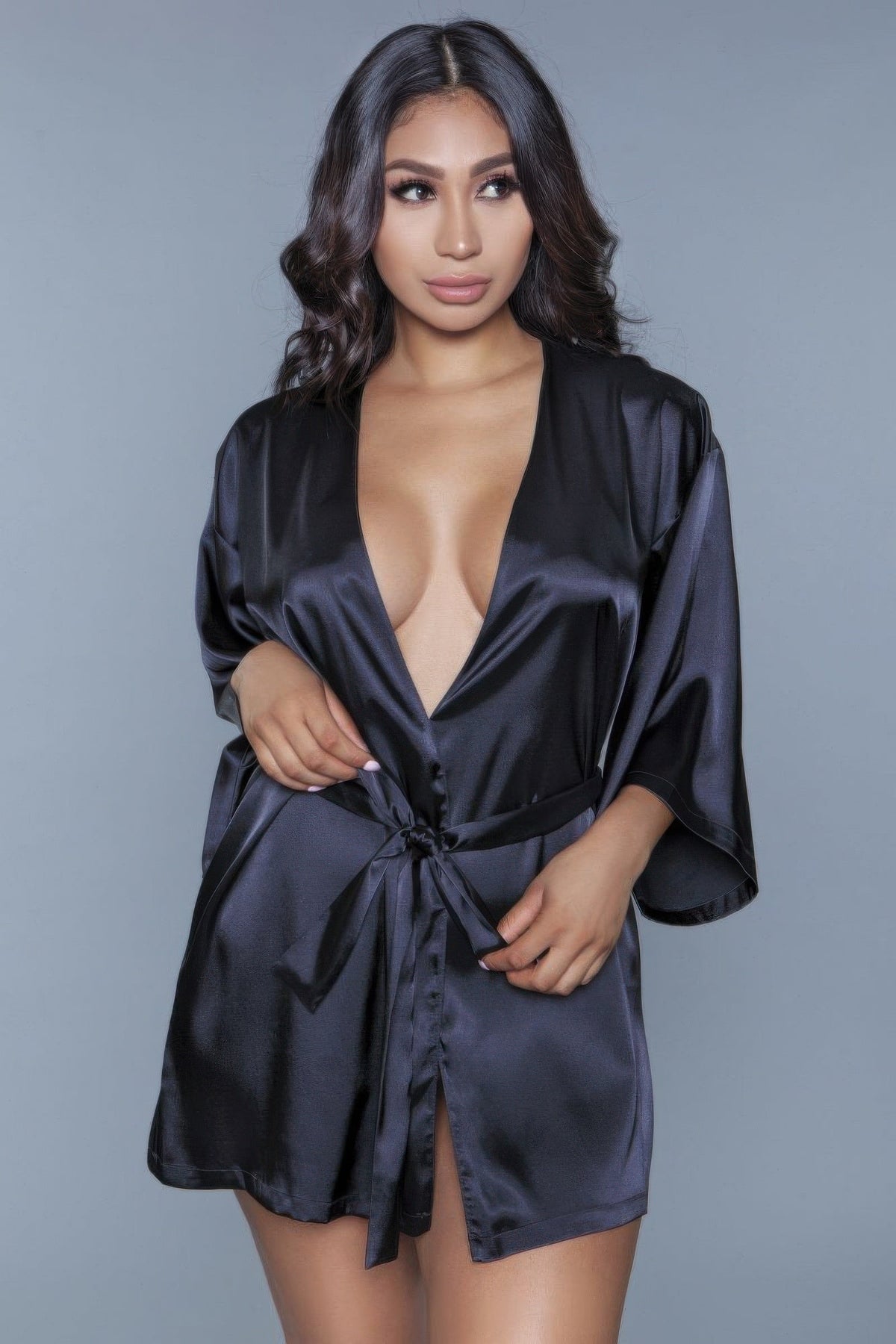 Women's Black Robe – Amora Luxury Lounge Robe