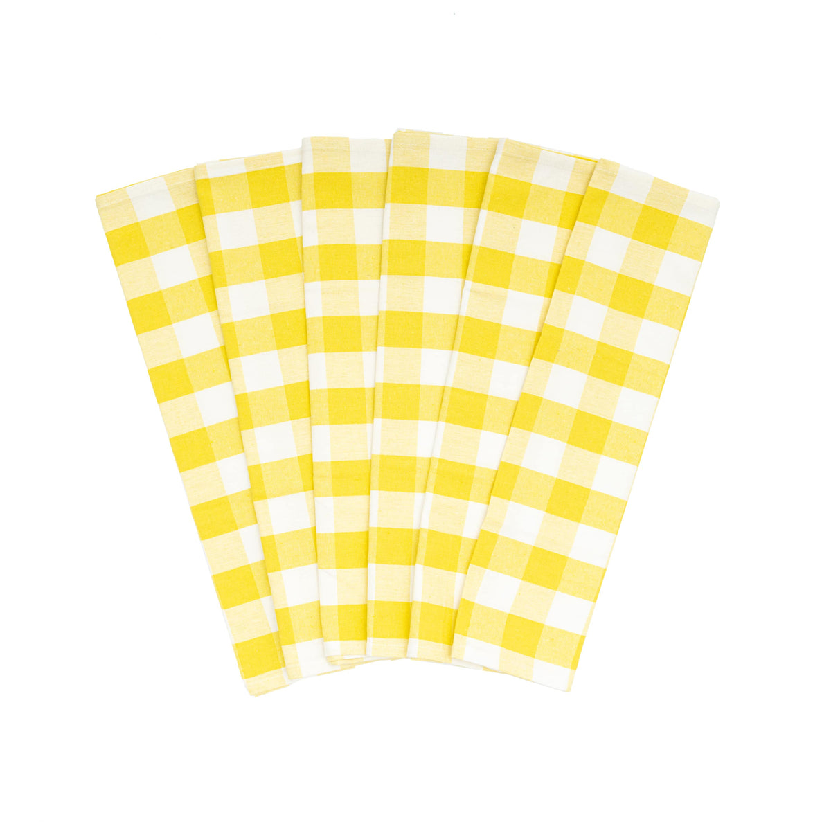 Plaid Kitchen Towels Set of 6 – 100% Organic Cotton, 20x28"